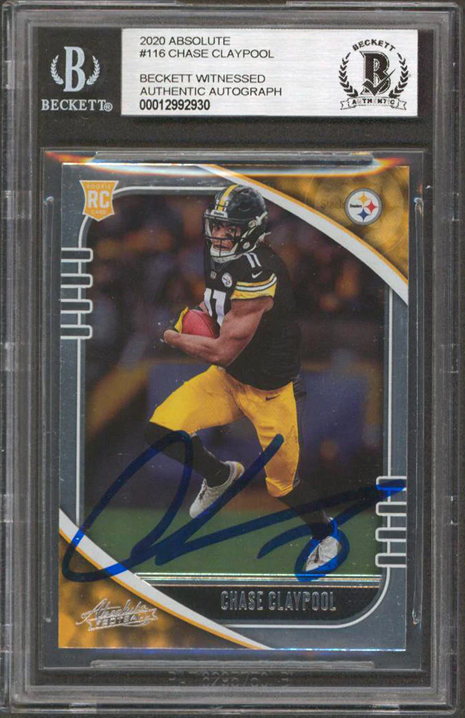 Steelers Chase Claypool Authentic Signed 2020 Absolute #116 RC Card BAS Slabbed - Image 2