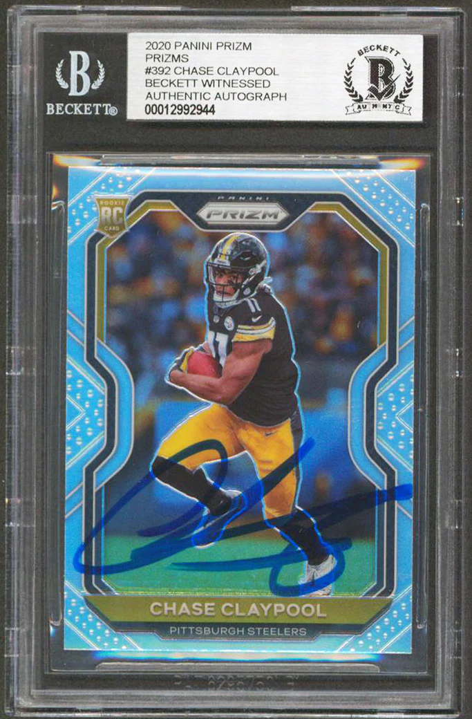 Steelers Chase Claypool Signed 2020 Panini Prizm Prizms #392 RC Card BAS Slab 1 - Image 2
