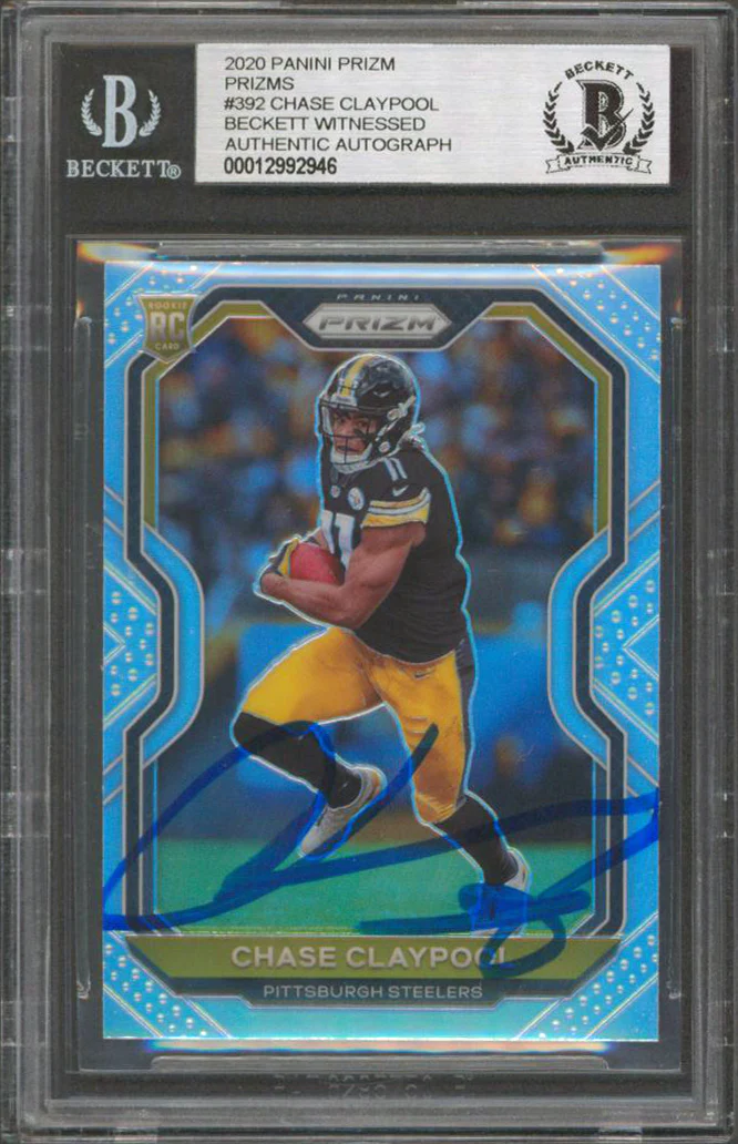Steelers Chase Claypool Signed 2020 Panini Prizm Prizms #392 RC Card BAS Slab 2 - Image 2