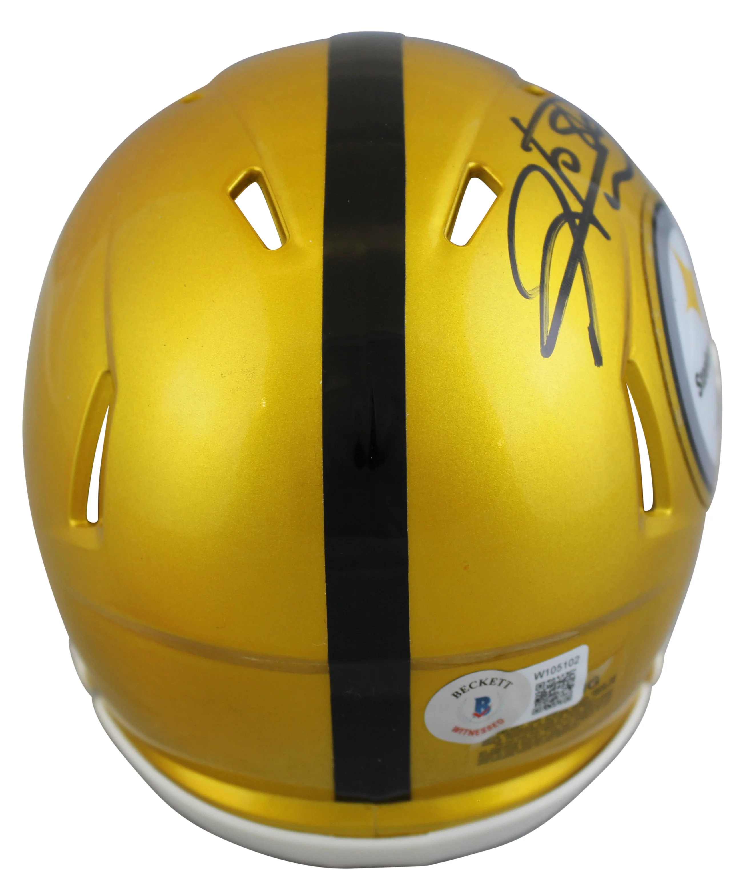 Steelers Hines Ward Authentic Signed Flash Speed Mini Helmet BAS Witnessed - Image 3