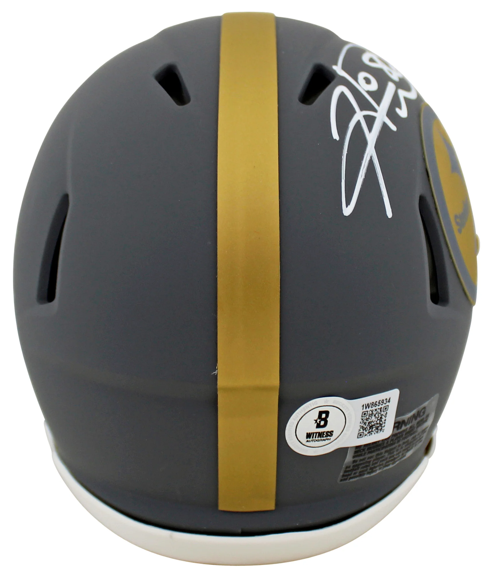 Steelers Hines Ward Authentic Signed Slate Speed Mini Helmet BAS Witnessed - Image 3