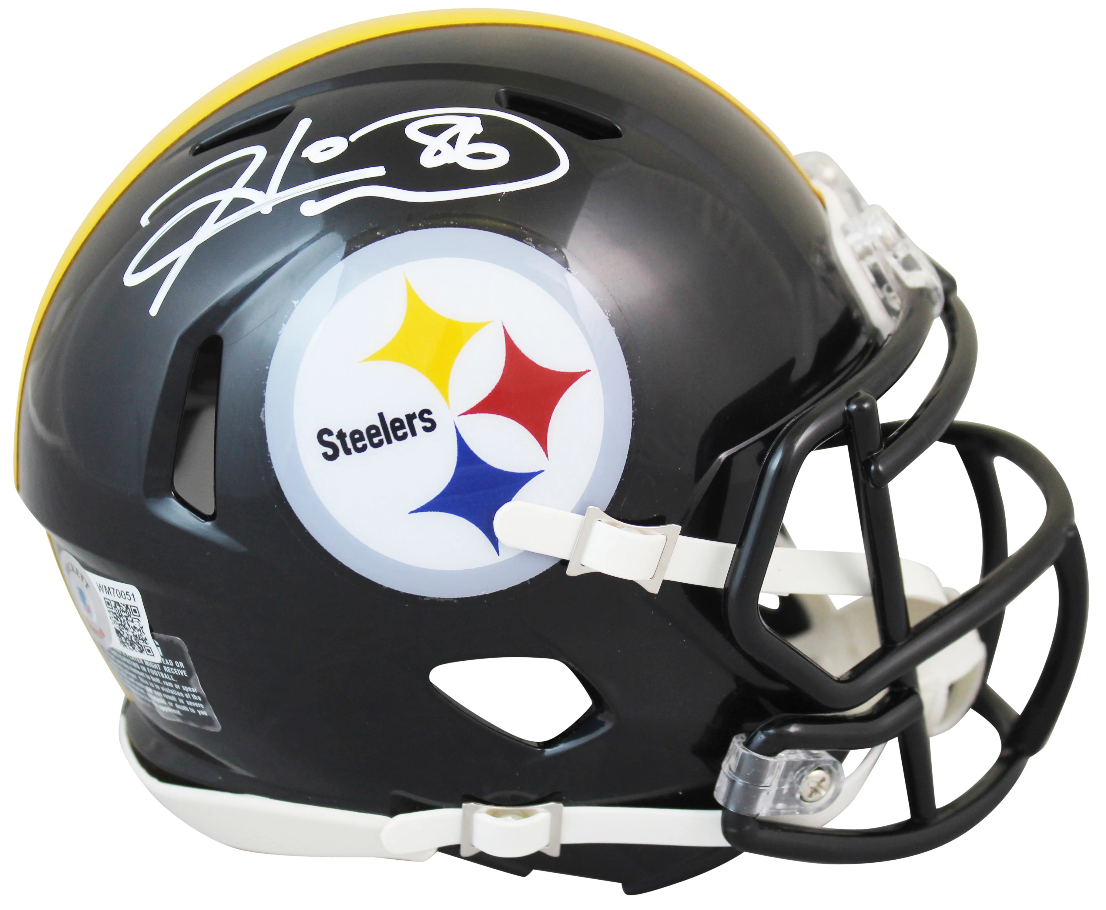 Steelers Hines Ward Authentic Signed Speed Mini Helmet Autographed BAS Witnessed - Image 2