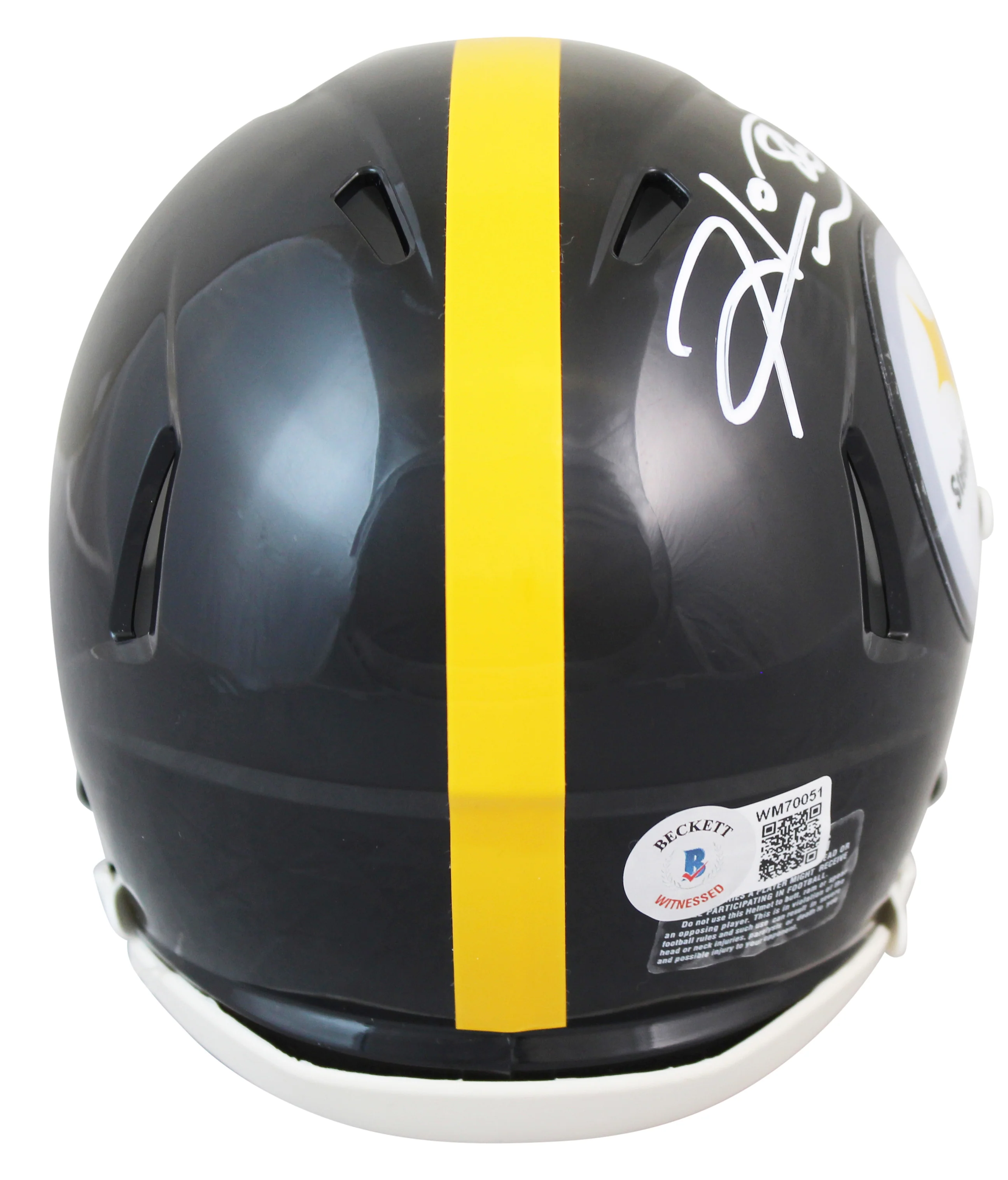 Steelers Hines Ward Authentic Signed Speed Mini Helmet Autographed BAS Witnessed - Image 3