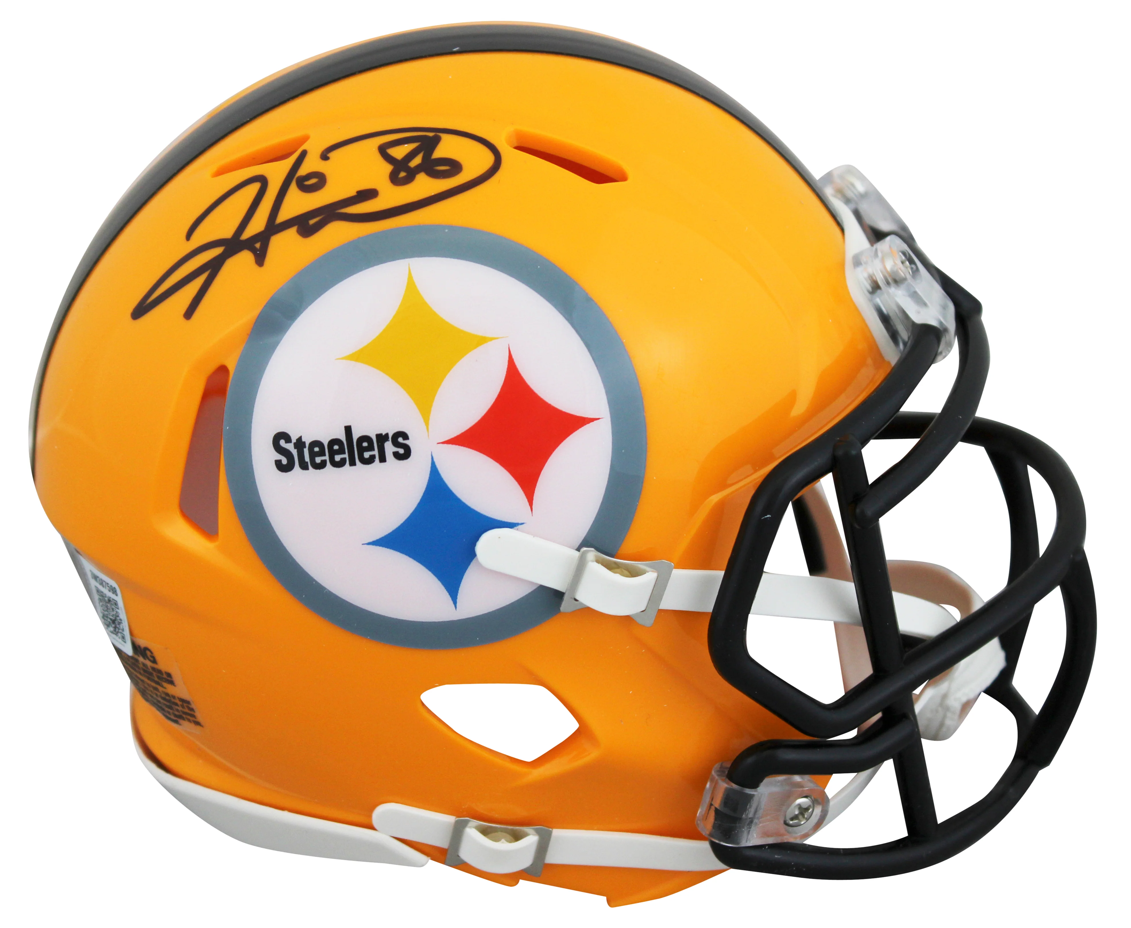 Steelers Hines Ward Signed 1962 Throwback Speed Mini Helmet BAS Witnessed - Image 2