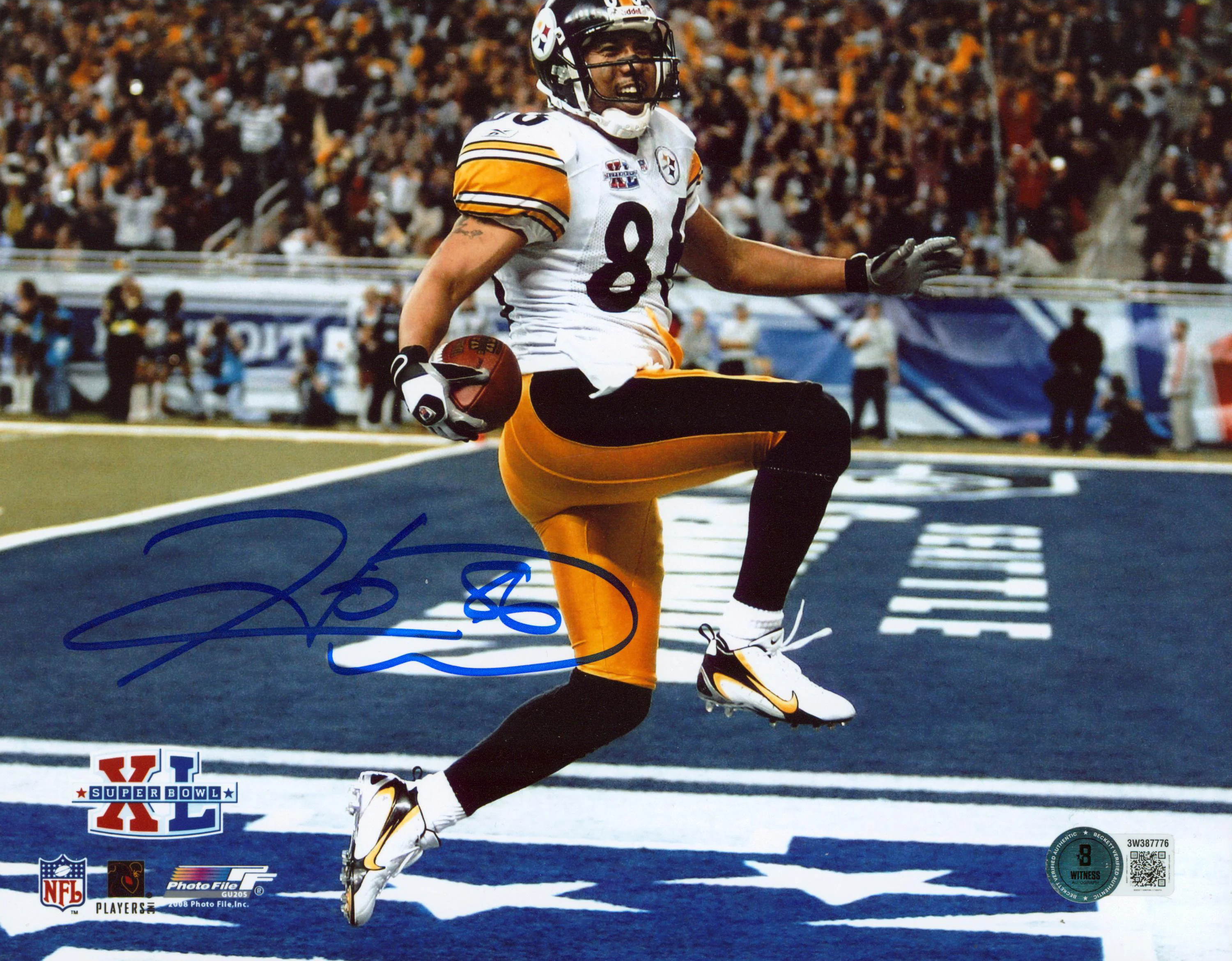 Steelers Hines Ward Signed 8x10 Horizontal Touchdown Photo BAS Witnessed - Image 2