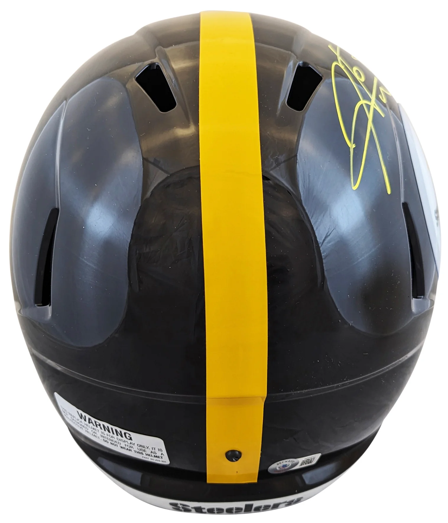 Steelers Hines Ward Signed Full Size Speed Rep Helmet w/ Yellow Sig BAS Witness - Image 3
