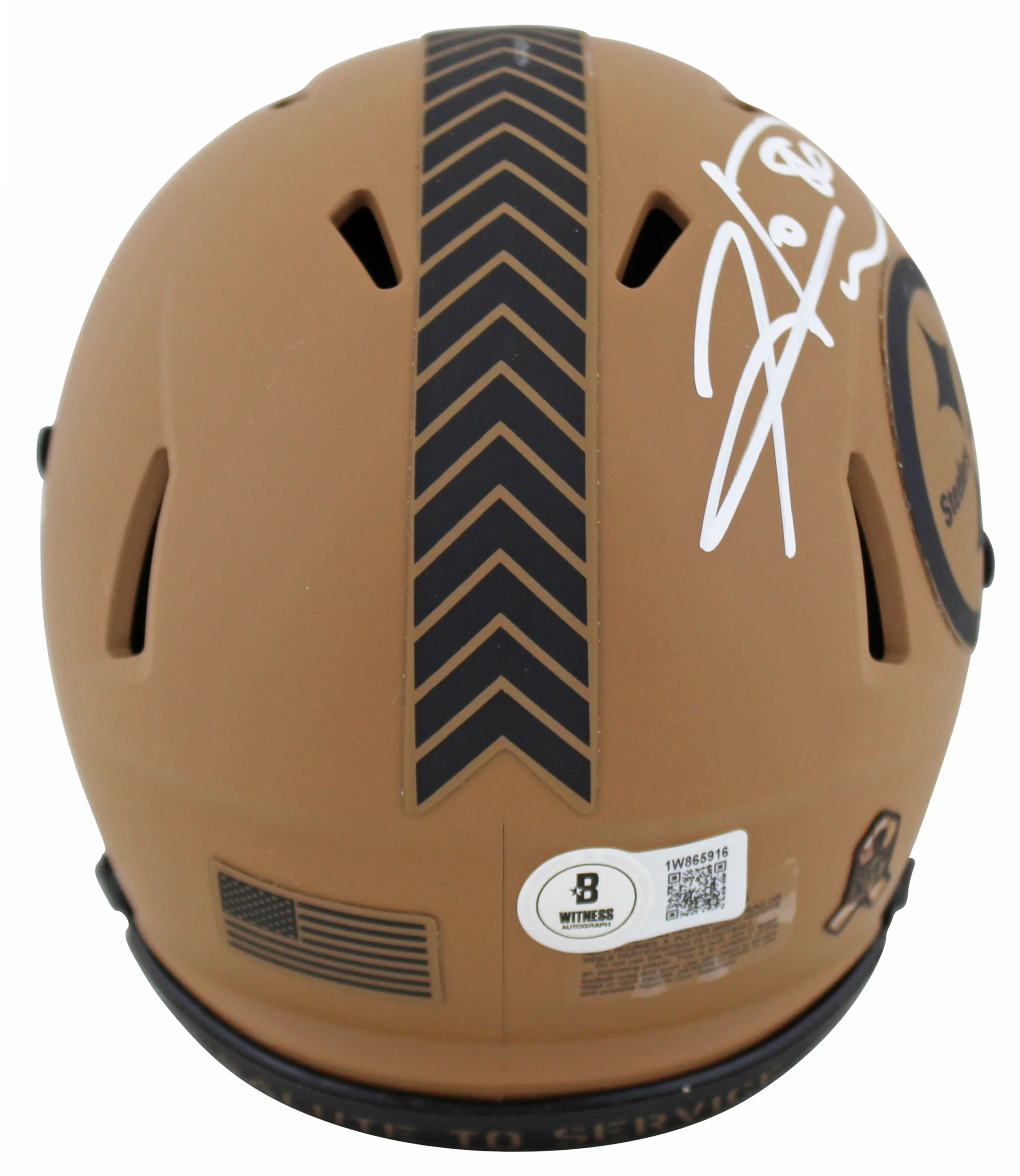 Steelers Hines Ward Signed Salute To Service II Speed Mini Helmet BAS Witnessed - Image 3
