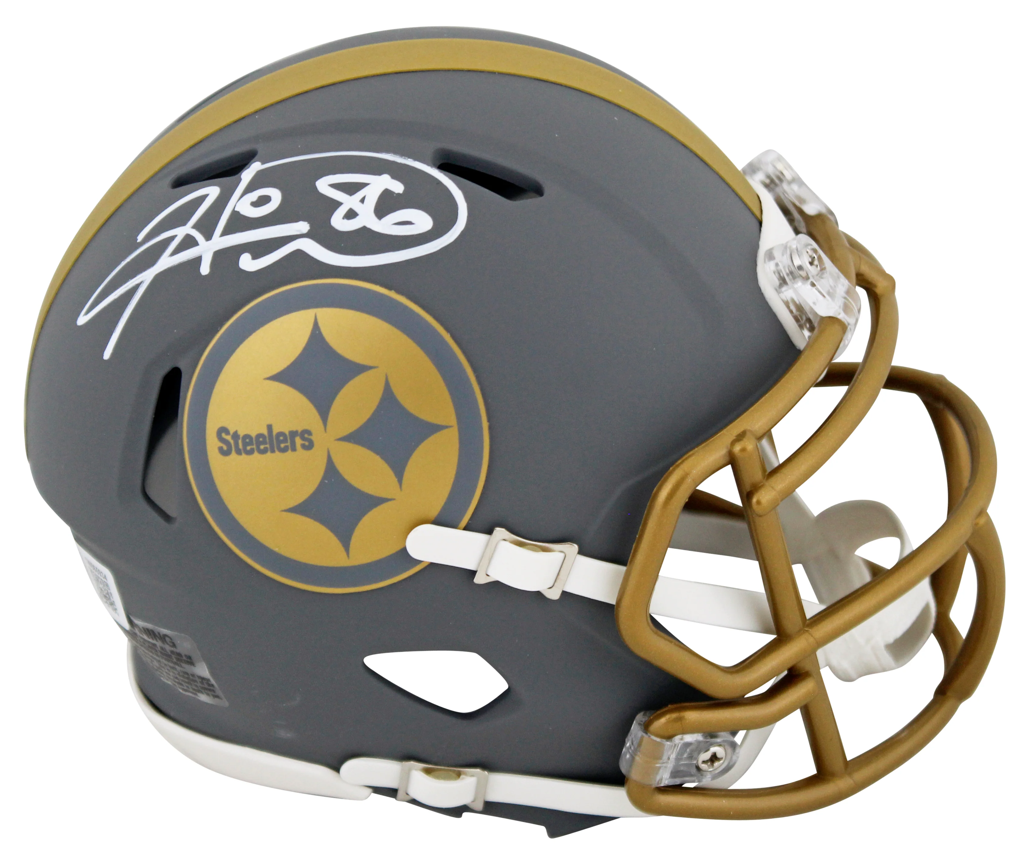 Steelers Hines Ward Signed Slate Speed Mini Helmet W/ Case BAS Witnessed - Image 3