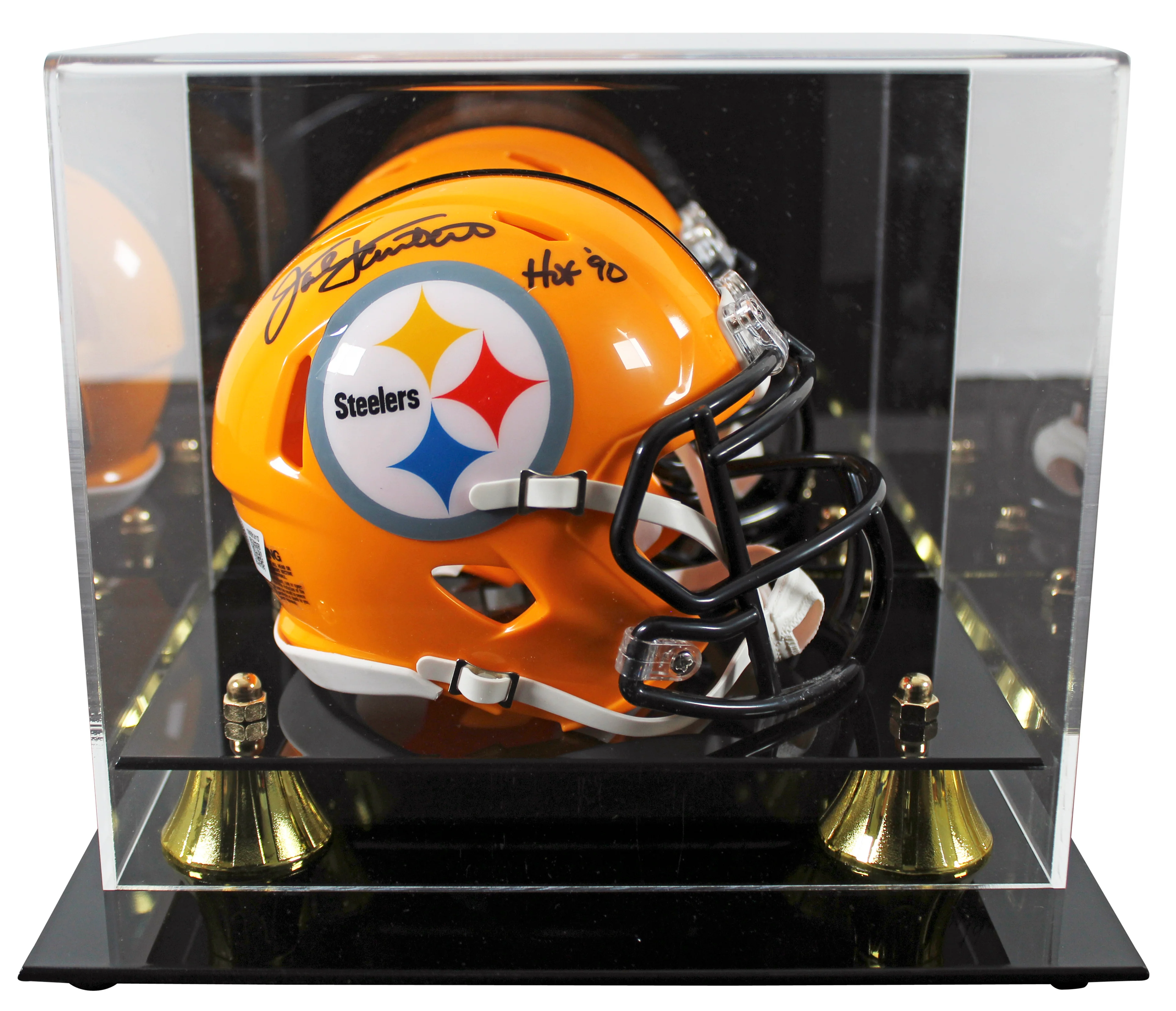 Steelers Jack Lambert "HOF 90" Signed 1962 TB Speed Mini Helmet W/ Case BAS Wit - Image 2