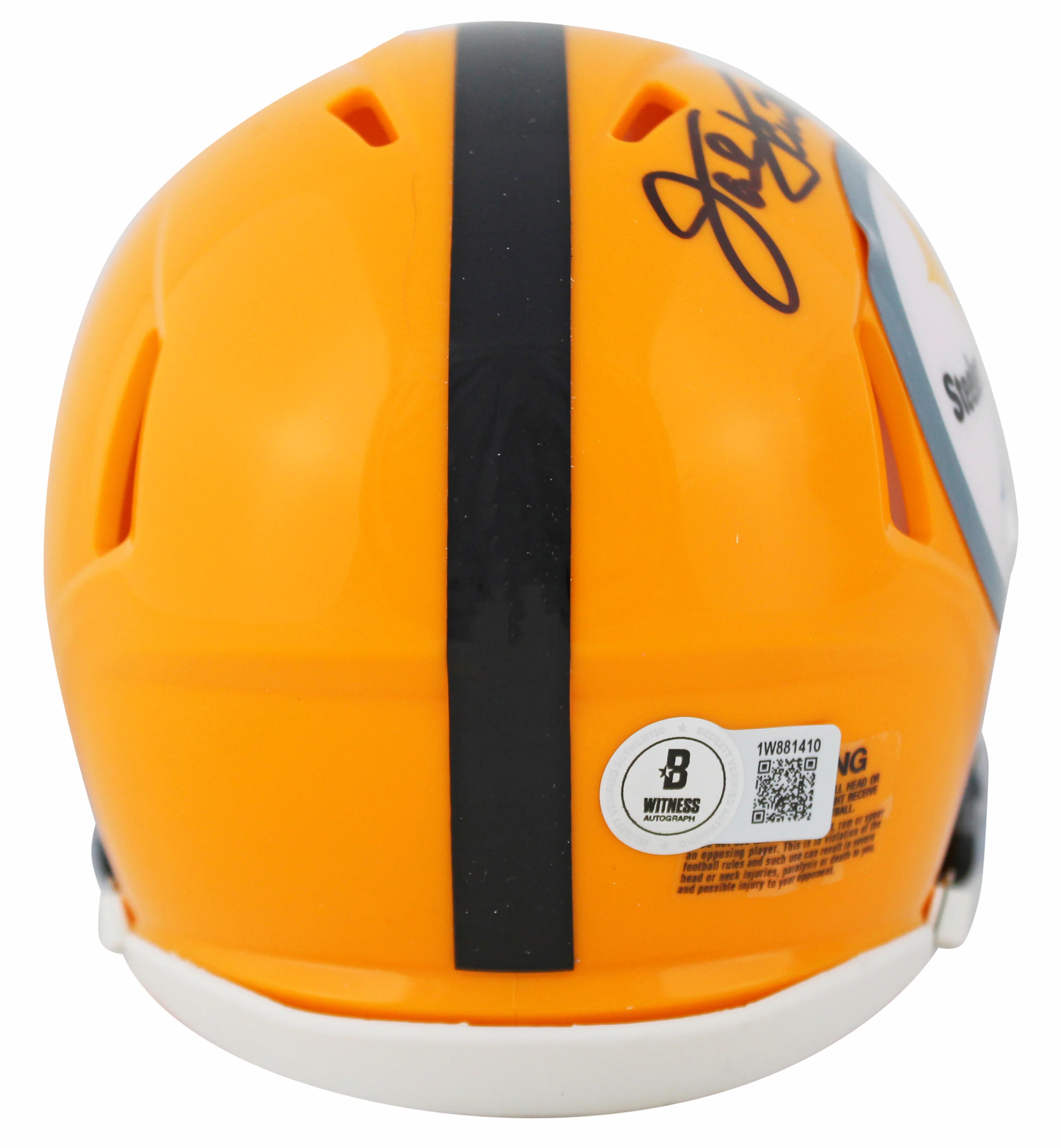 Steelers Jack Lambert "HOF 90" Signed 1962 TB Speed Mini Helmet W/ Case BAS Wit - Image 4