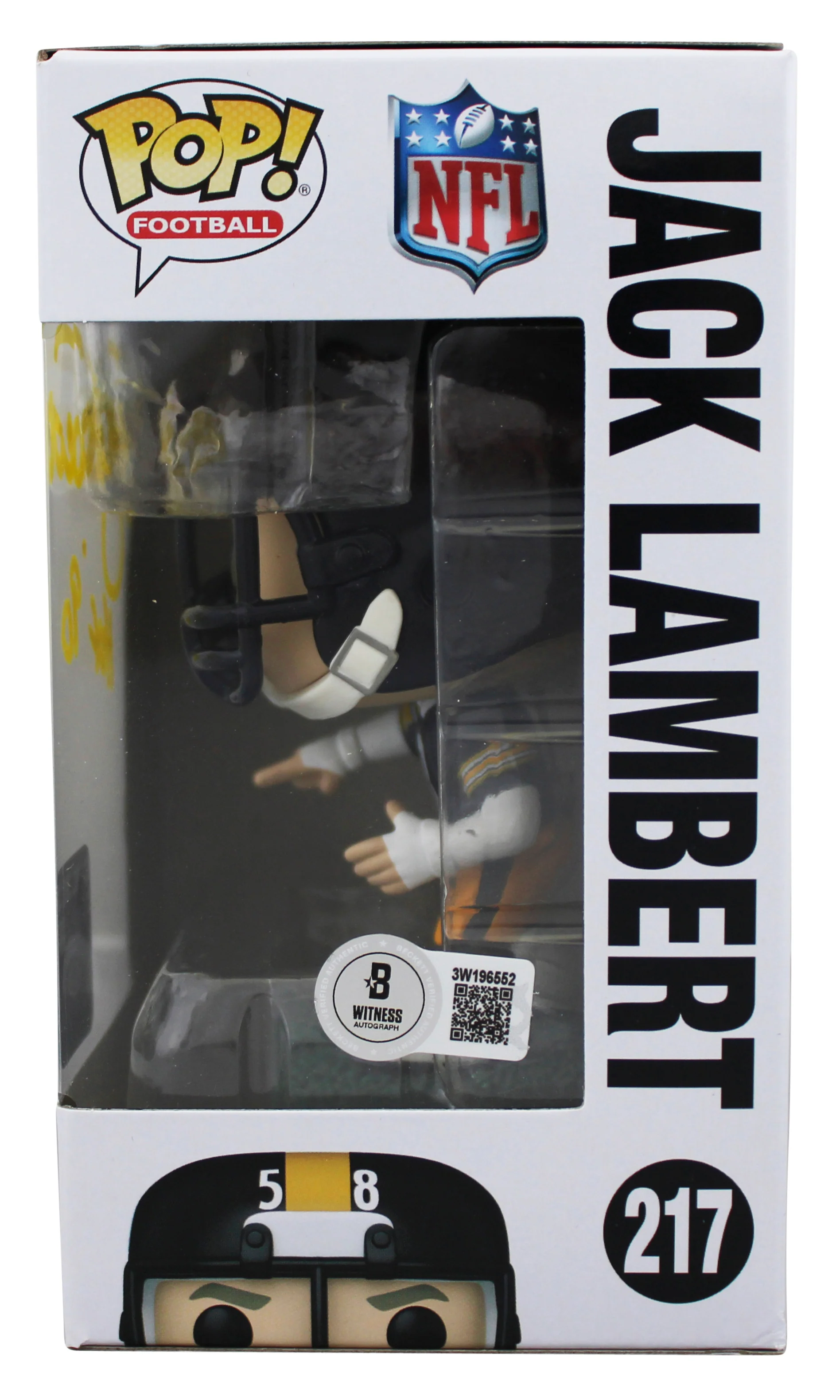 Steelers Jack Lambert "HOF 90" Signed #67 Funko Pop Vinyl Figure BAS Witnessed - Image 4