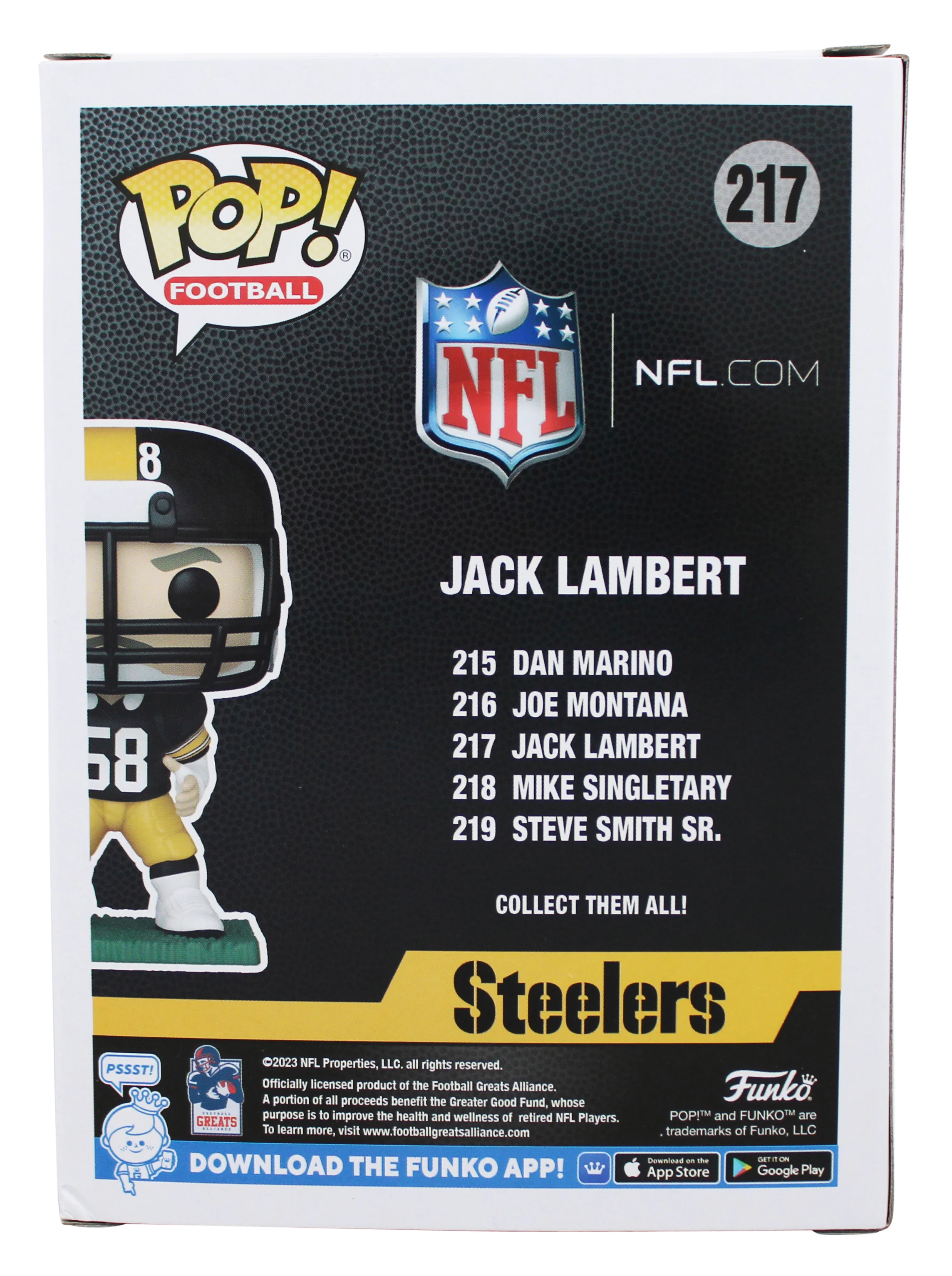 Steelers Jack Lambert "HOF 90" Signed #67 Funko Pop Vinyl Figure BAS Witnessed - Image 5