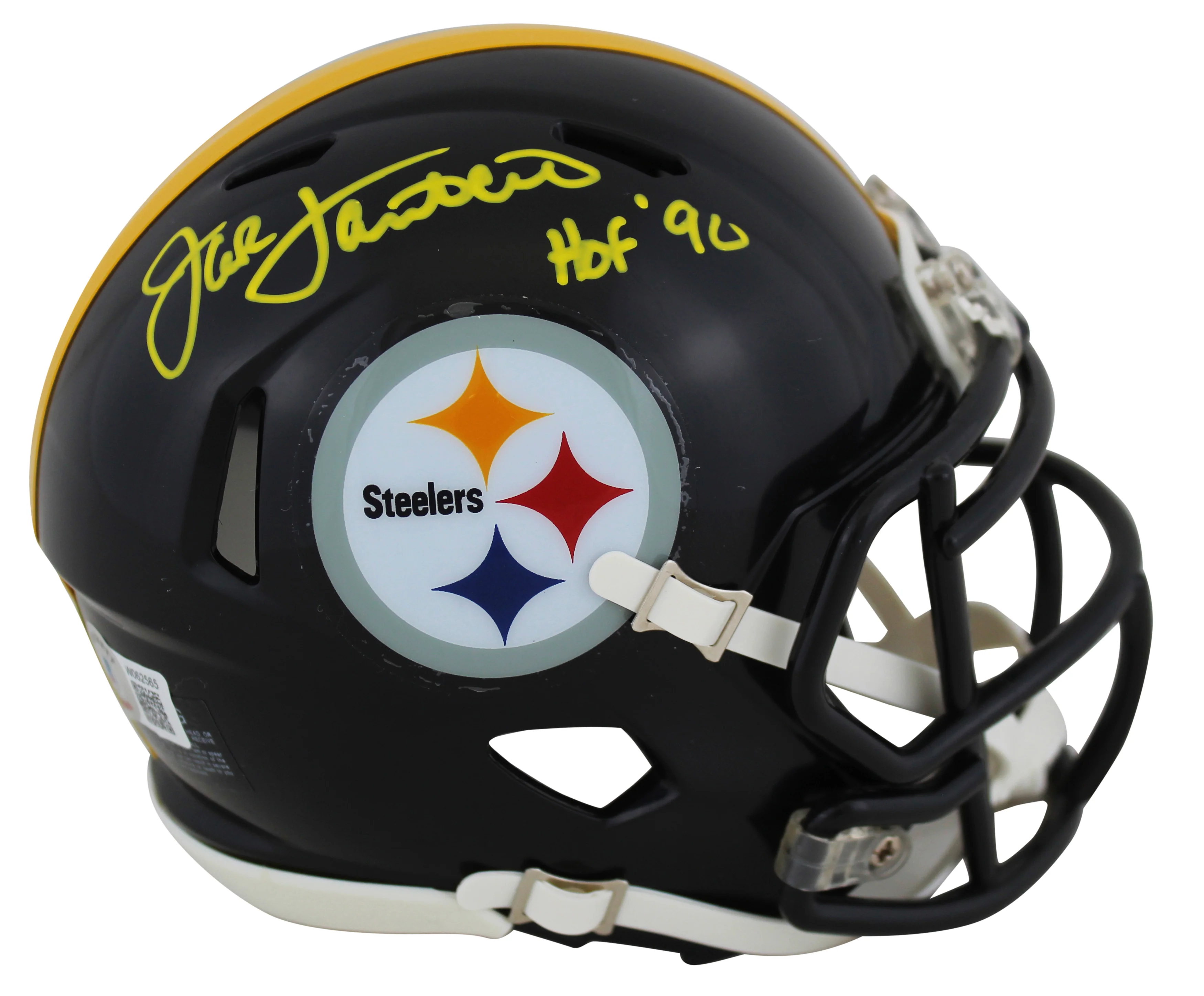 Steelers Jack Lambert "HOF 90" Signed Speed Mini Helmet W/ Case BAS - Image 3