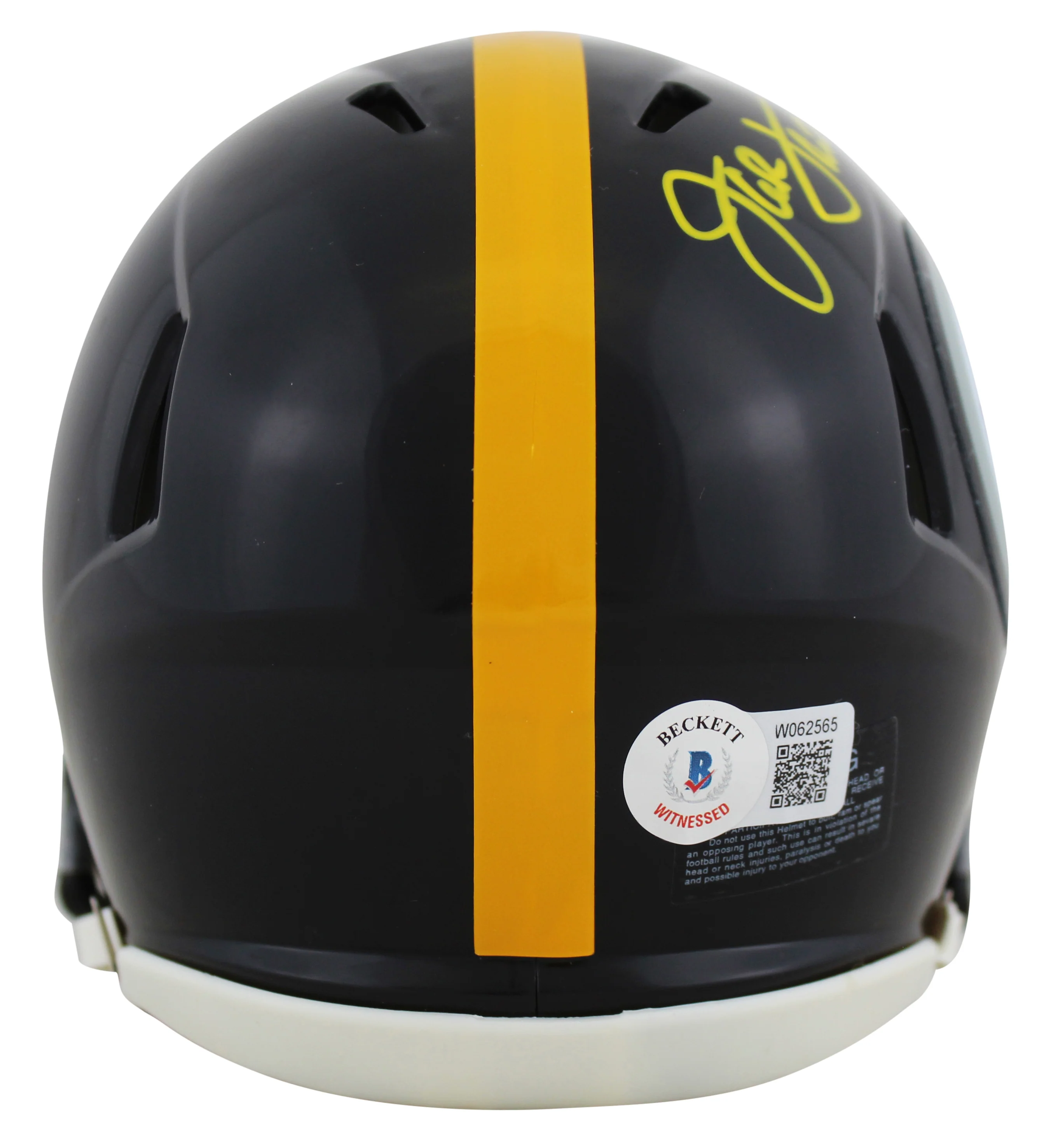 Steelers Jack Lambert "HOF 90" Signed Speed Mini Helmet W/ Case BAS - Image 4