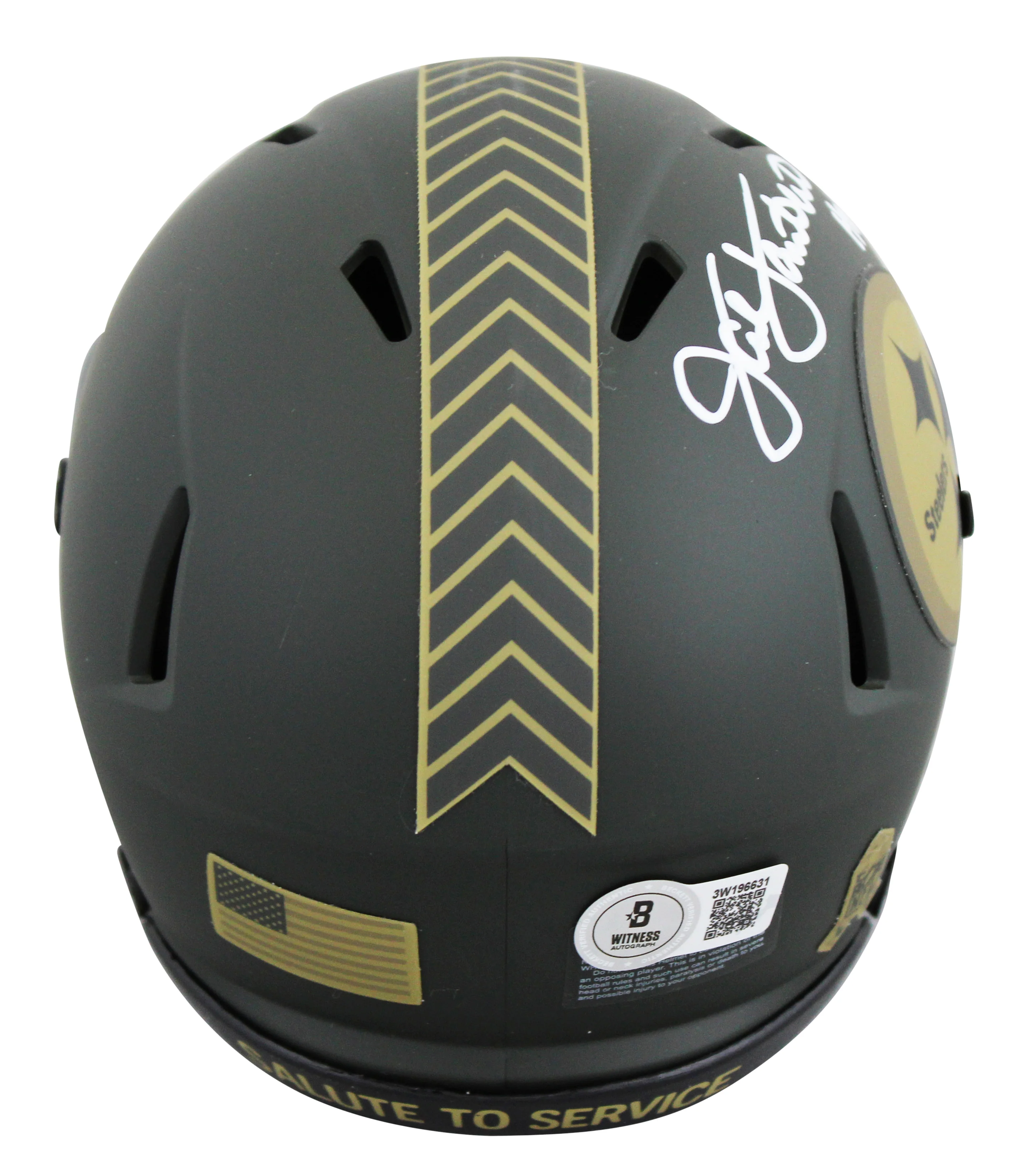 Steelers Jack Lambert "HOF 90" Signed STS IV Speed Mini Helmet BAS Witnessed - Image 3