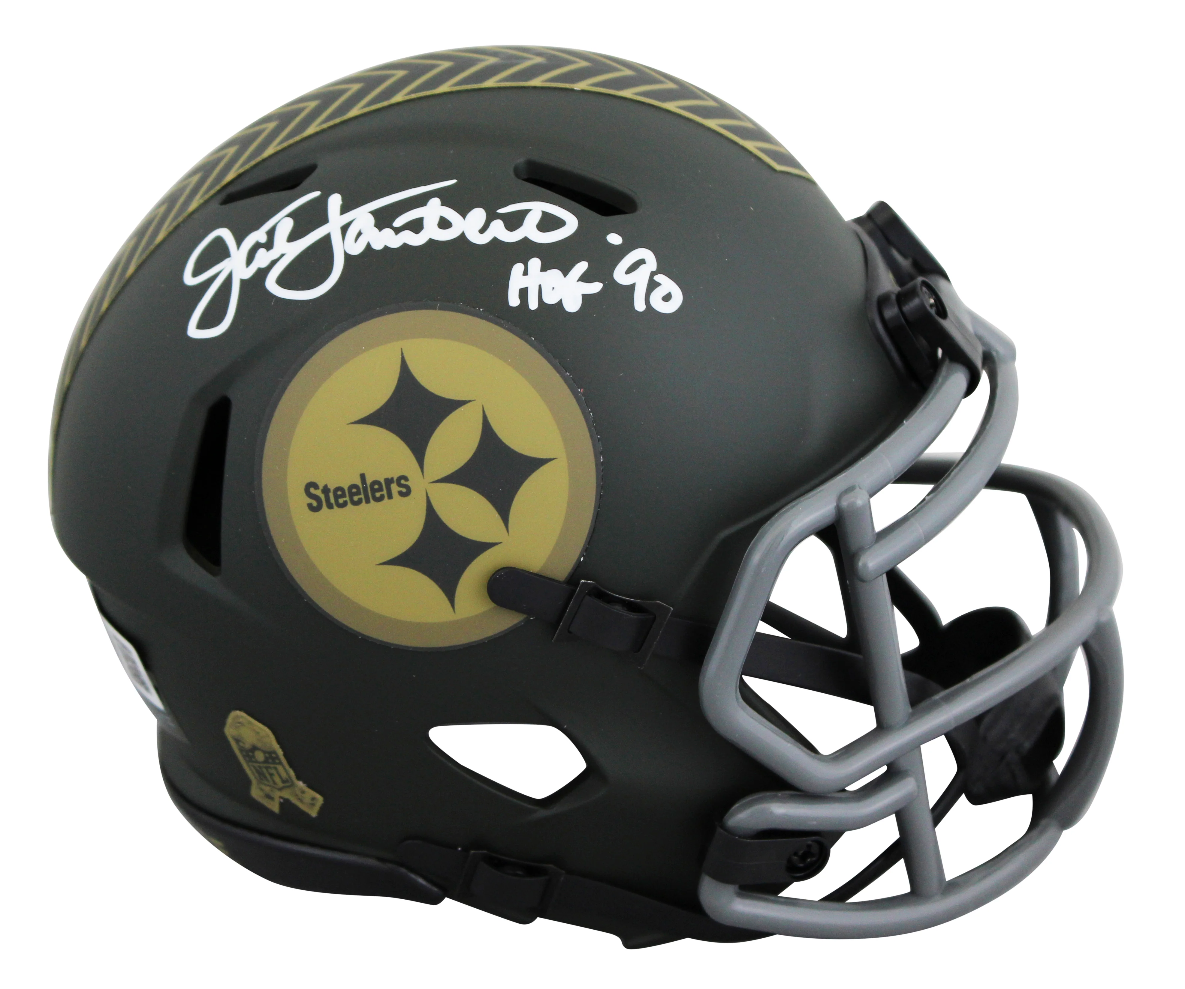Steelers Jack Lambert "HOF 90" Signed STS IV Speed Mini Helmet W/ Case BAS Wit - Image 3