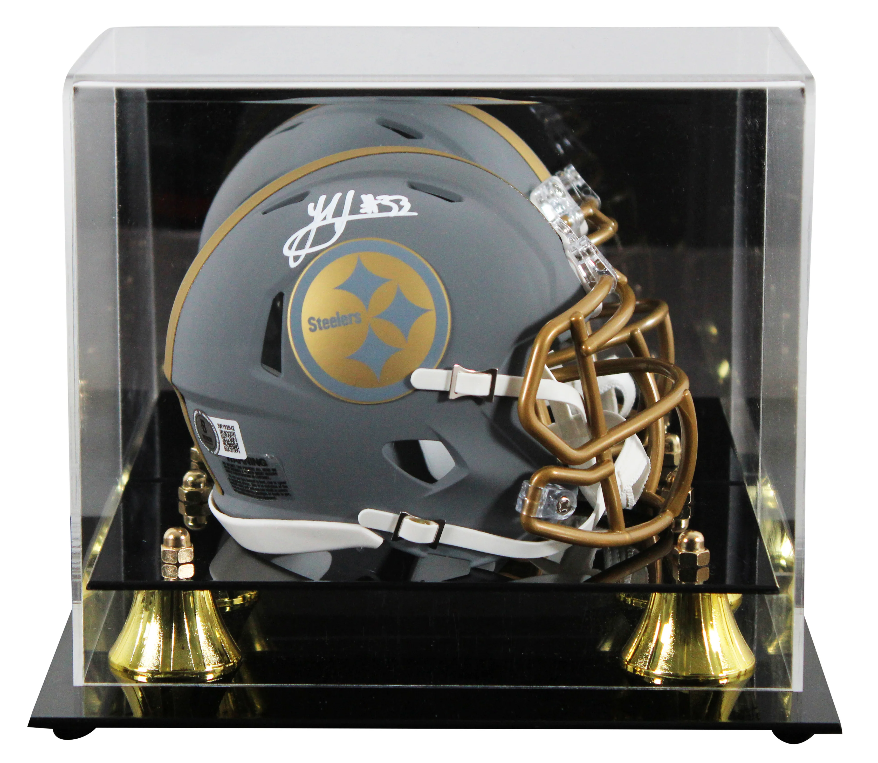 Steelers Jack Sawyer Signed Slate Speed Mini Helmet W/ Case BAS Witnessed - Image 2