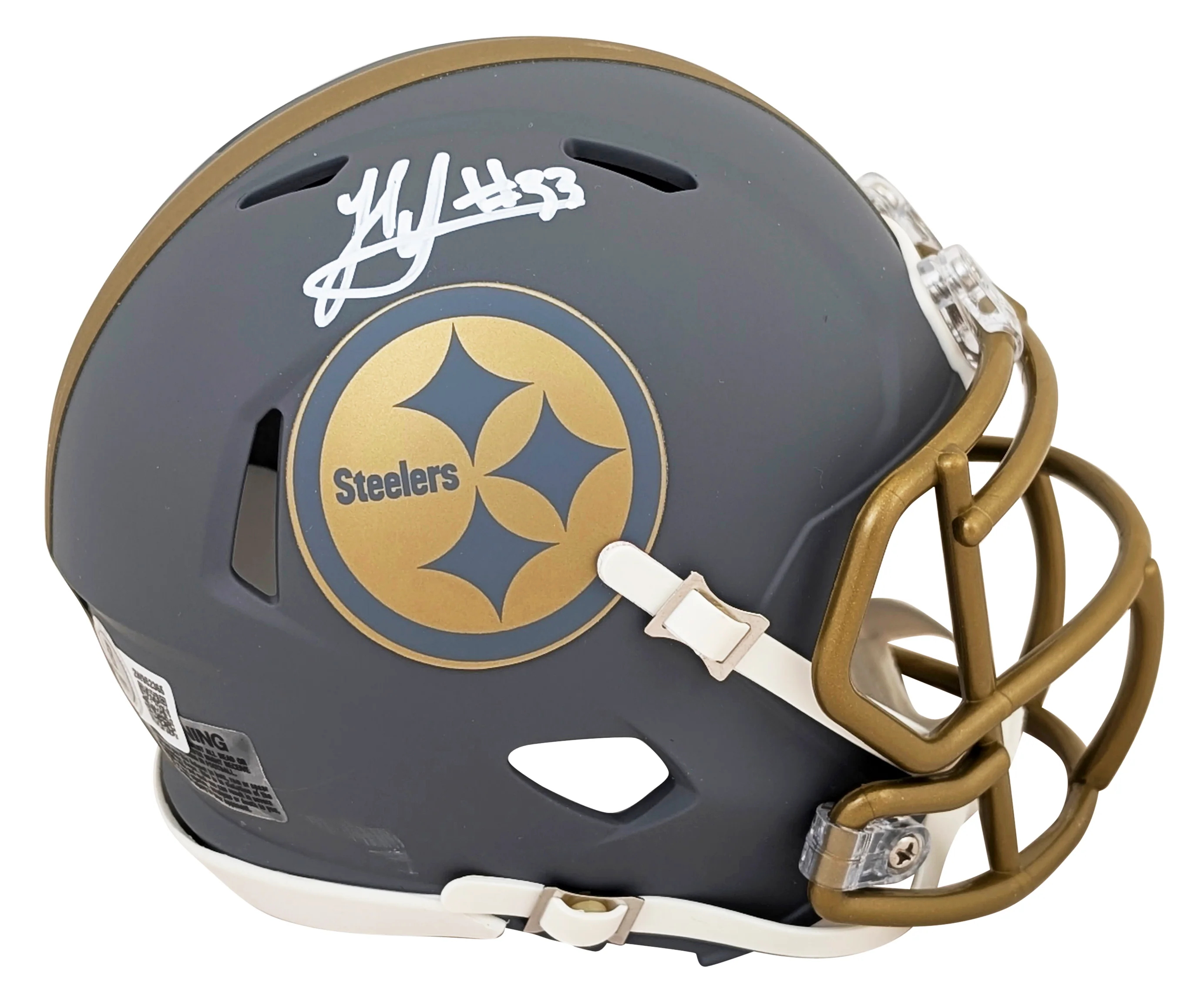 Steelers Jack Sawyer Signed Slate Speed Mini Helmet W/ Case BAS Witnessed - Image 3