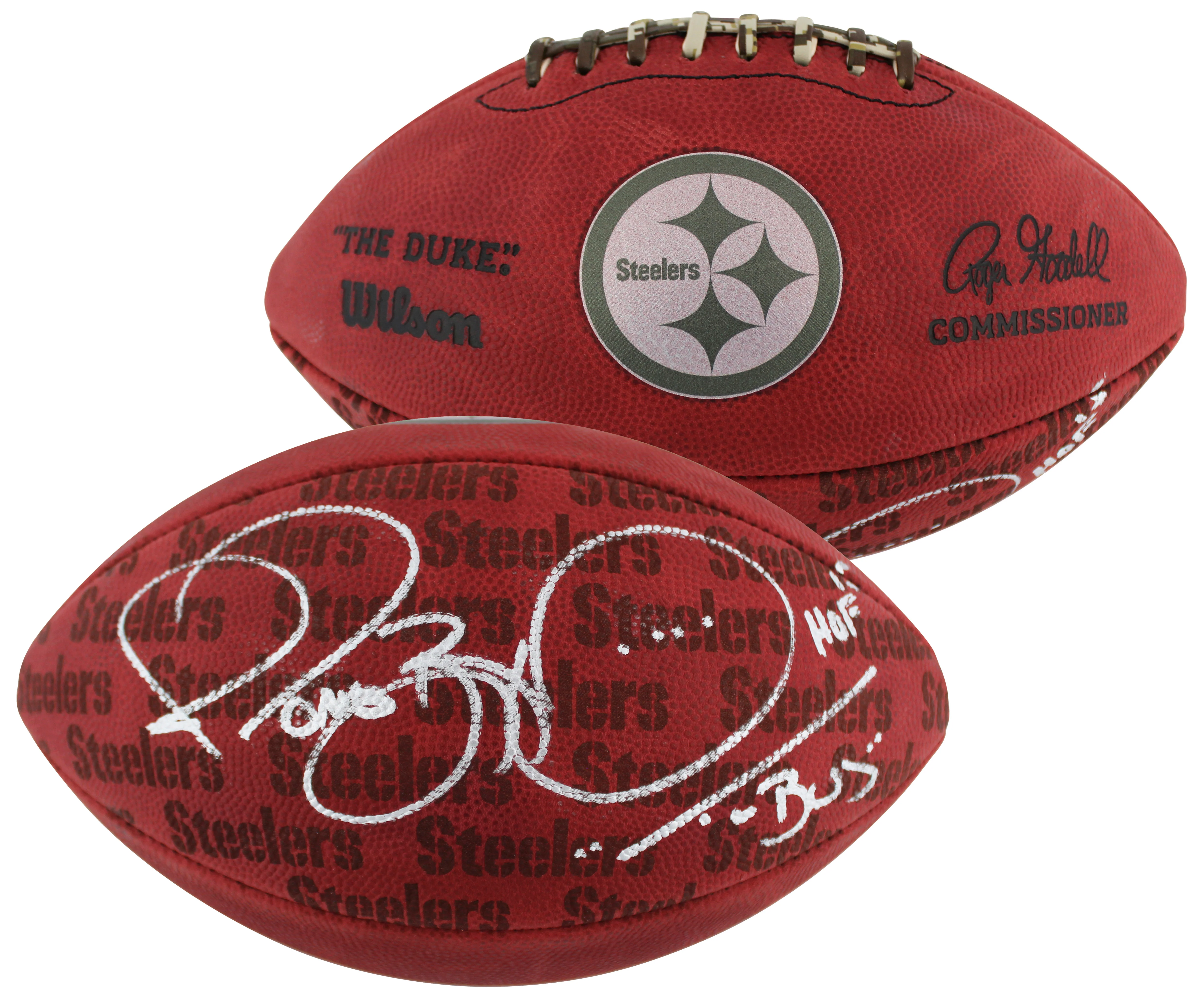 Steelers Jerome Bettis "2x Insc" Signed The Duke Team Showcase Nfl Football BAS - Image 2