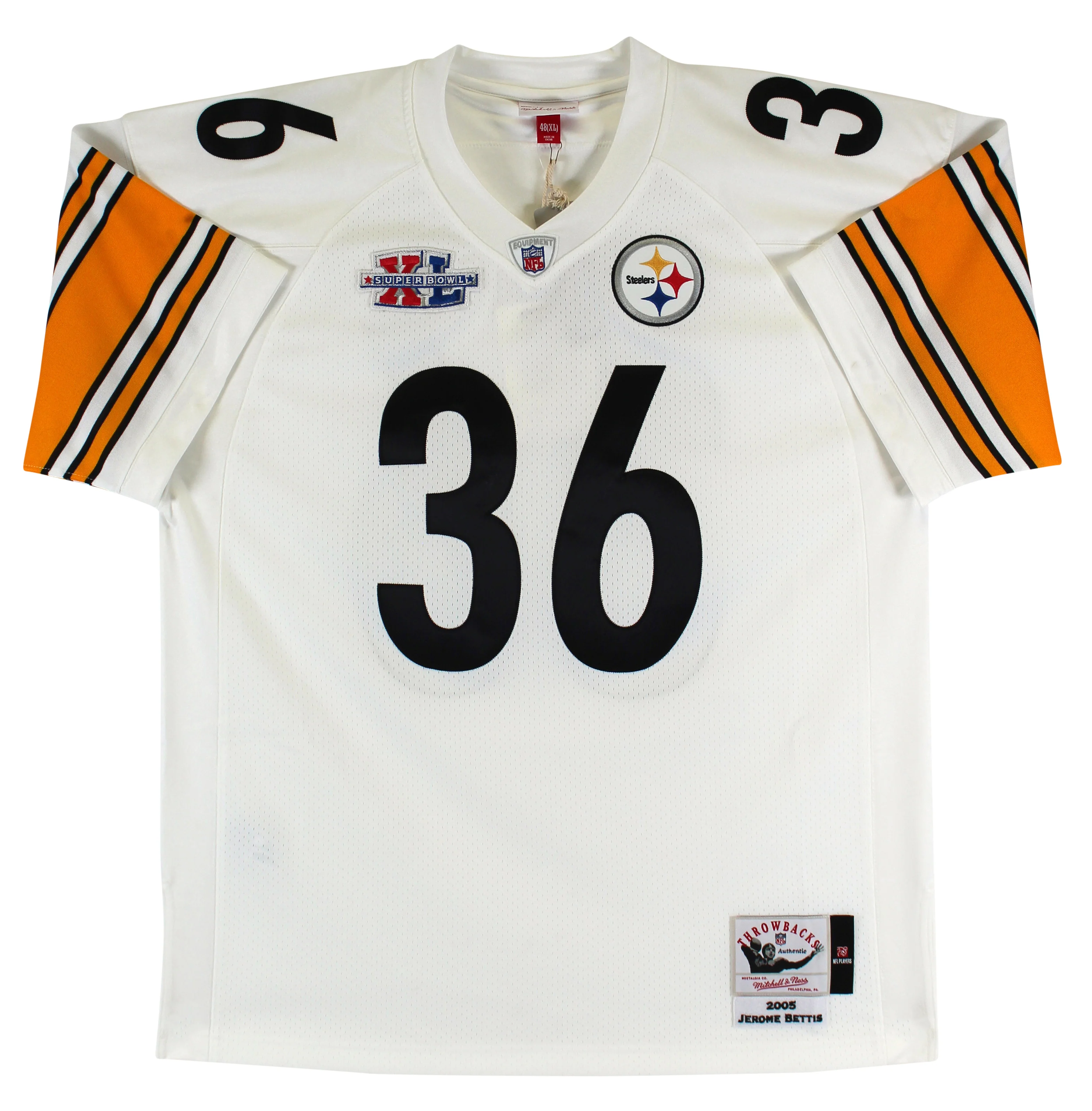 Steelers Jerome Bettis 2x Insc Signed White Mitchell & Ness Jersey BAS Witnessed - Image 4