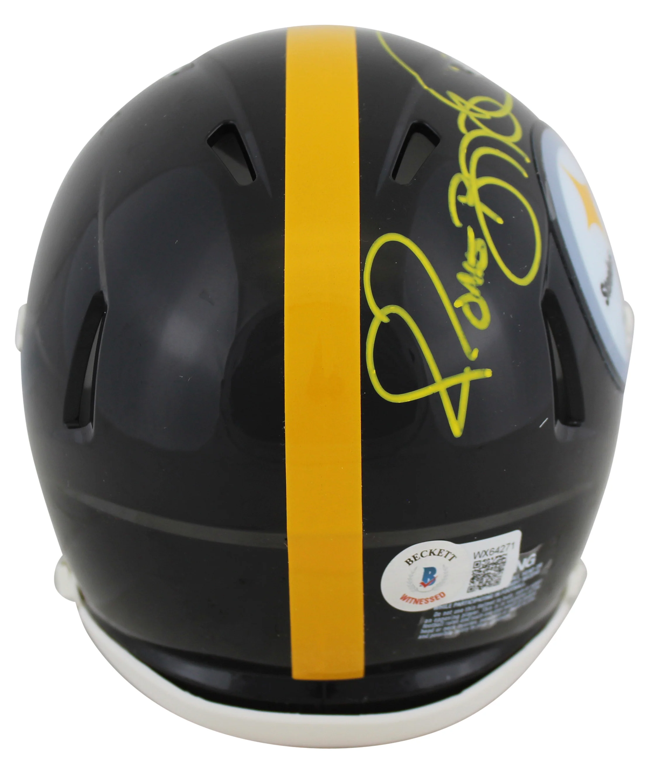 Steelers Jerome Bettis Authentic Signed Black Speed Mini Helmet BAS Witnessed - Image 3