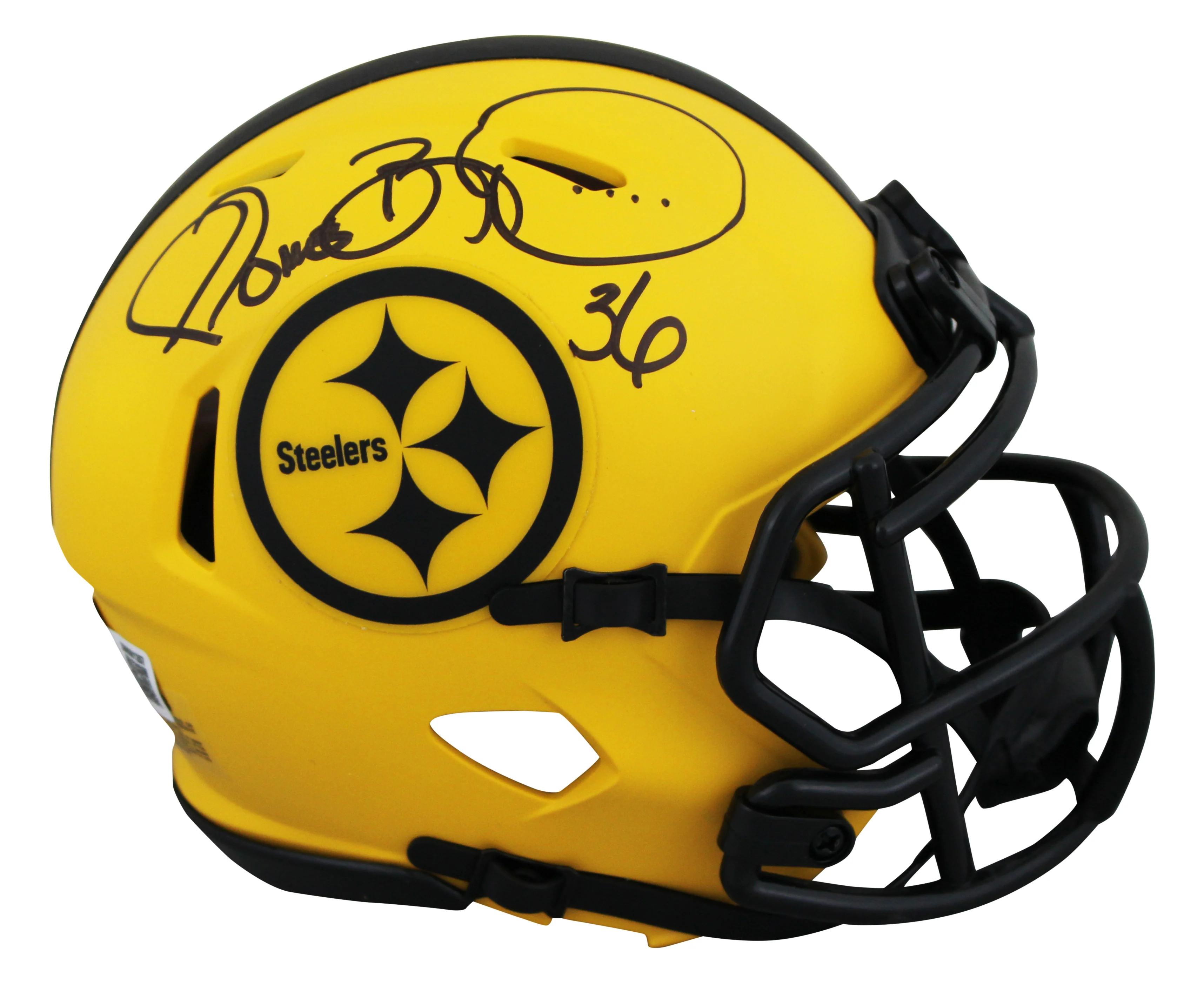 Steelers Jerome Bettis Authentic Signed Rave Speed Mini Helmet BAS Witnessed - Image 2