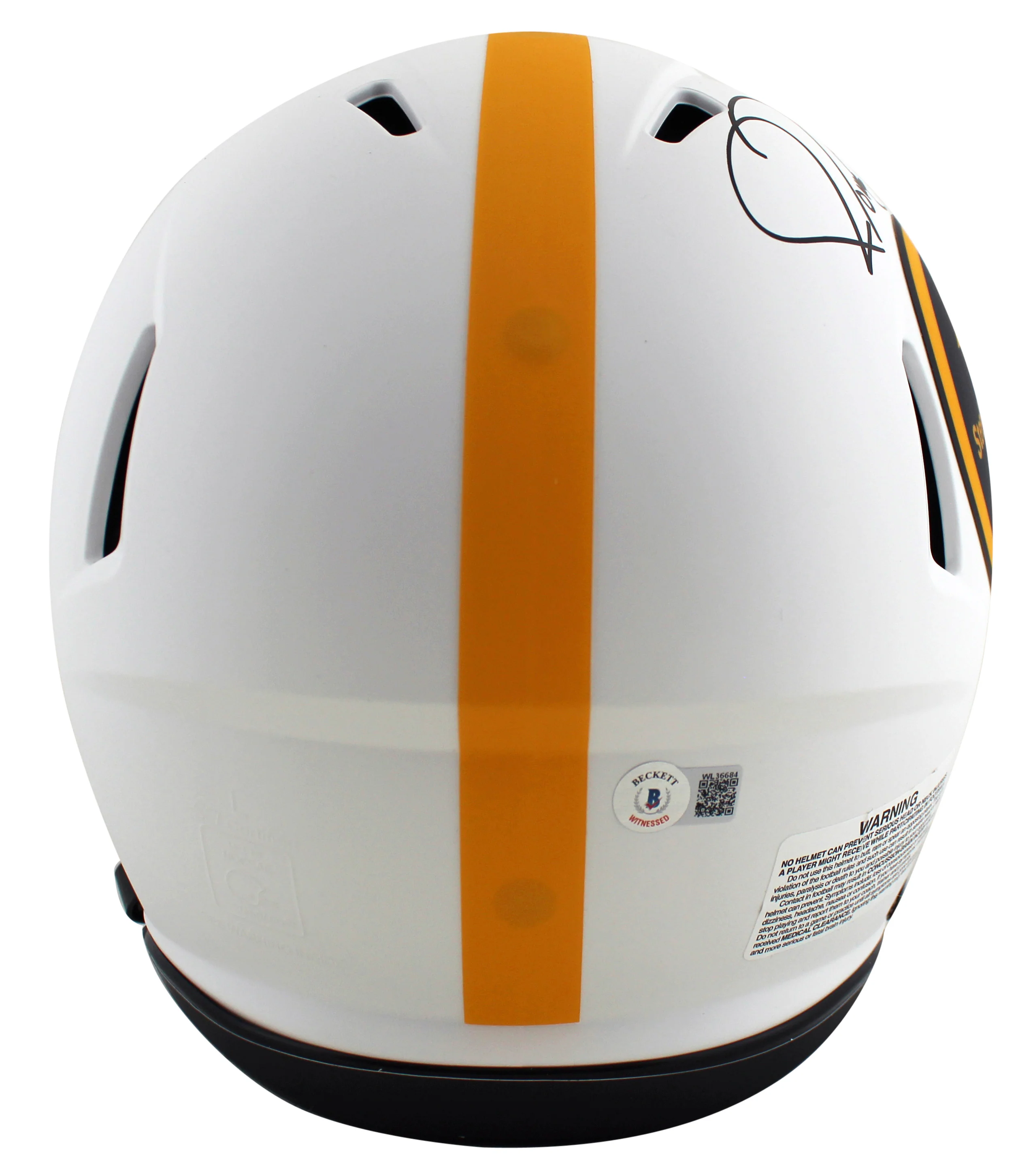 Steelers Jerome Bettis "HOF 15" Signed Lunar F/S Speed Proline Helmet BAS Wit - Image 3