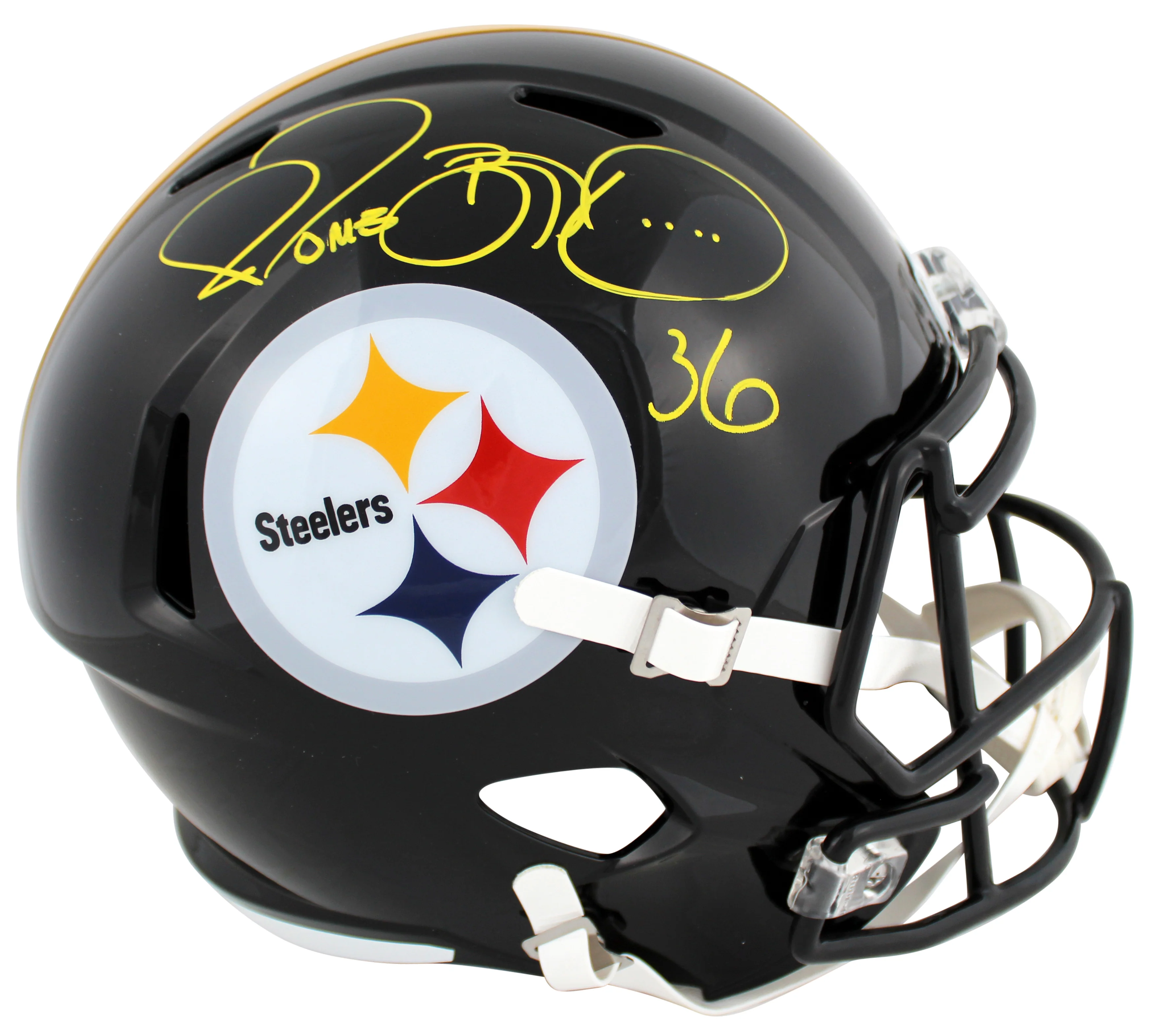 Steelers Jerome Bettis Signed Full Size Speed Rep Helmet W/ Case BAS Witnessed - Image 3