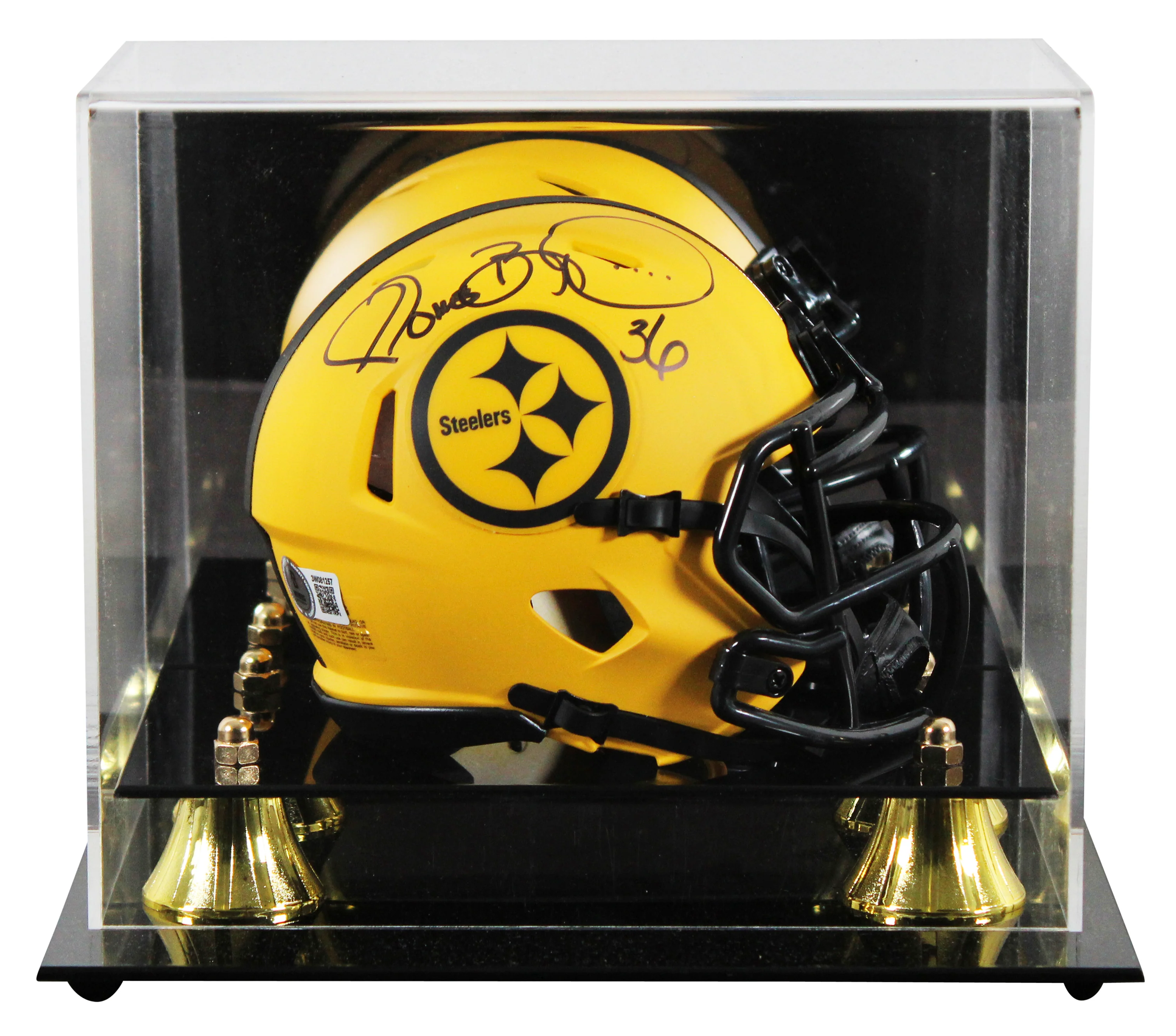 Steelers Jerome Bettis Signed Rave Speed Mini Helmet W/ Case BAS Witnessed - Image 2