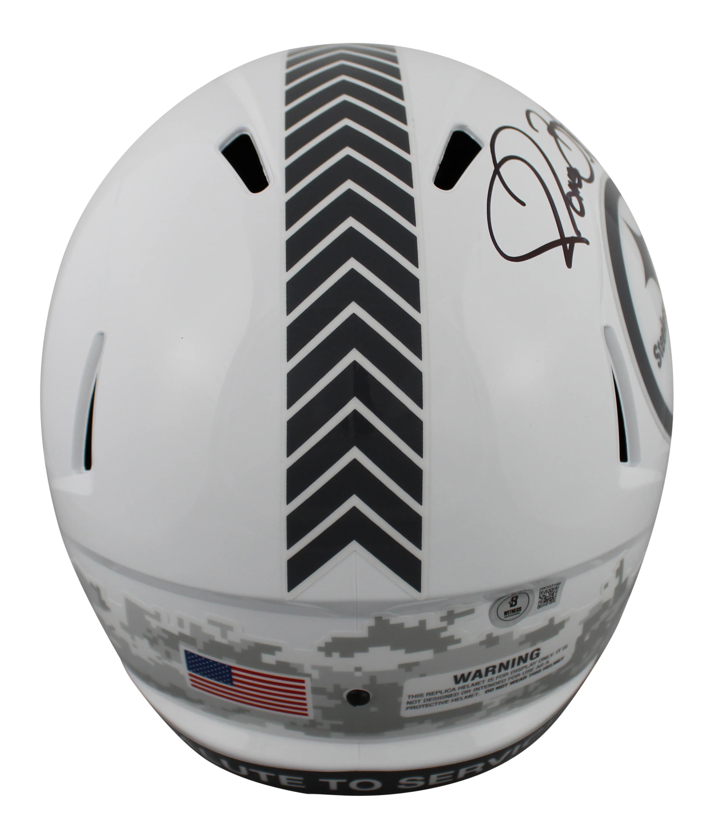 Steelers Jerome Bettis Signed Salute To Service III F/S Speed Rep Helmet BAS Wit - Image 3
