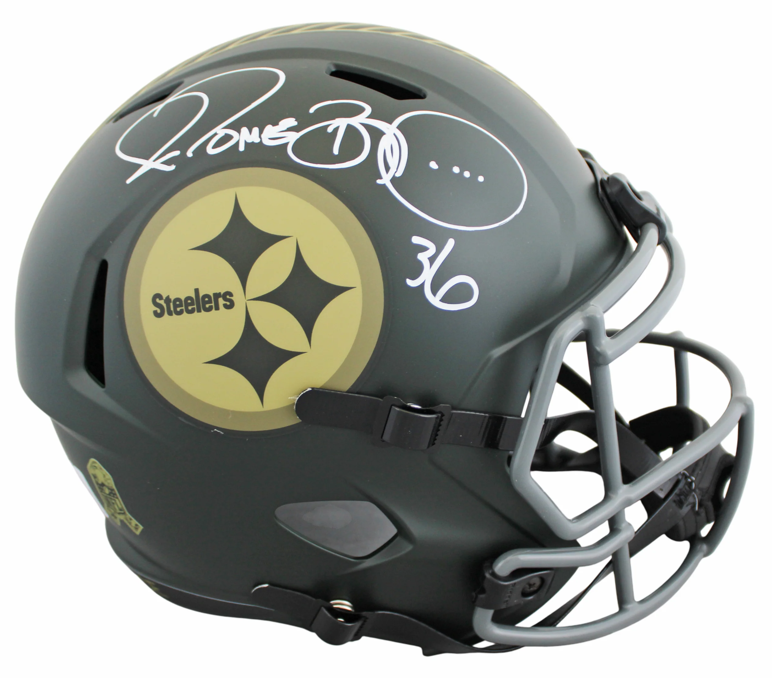 Steelers Jerome Bettis Signed STS IV Full Size Speed Rep Helmet BAS Witnessed