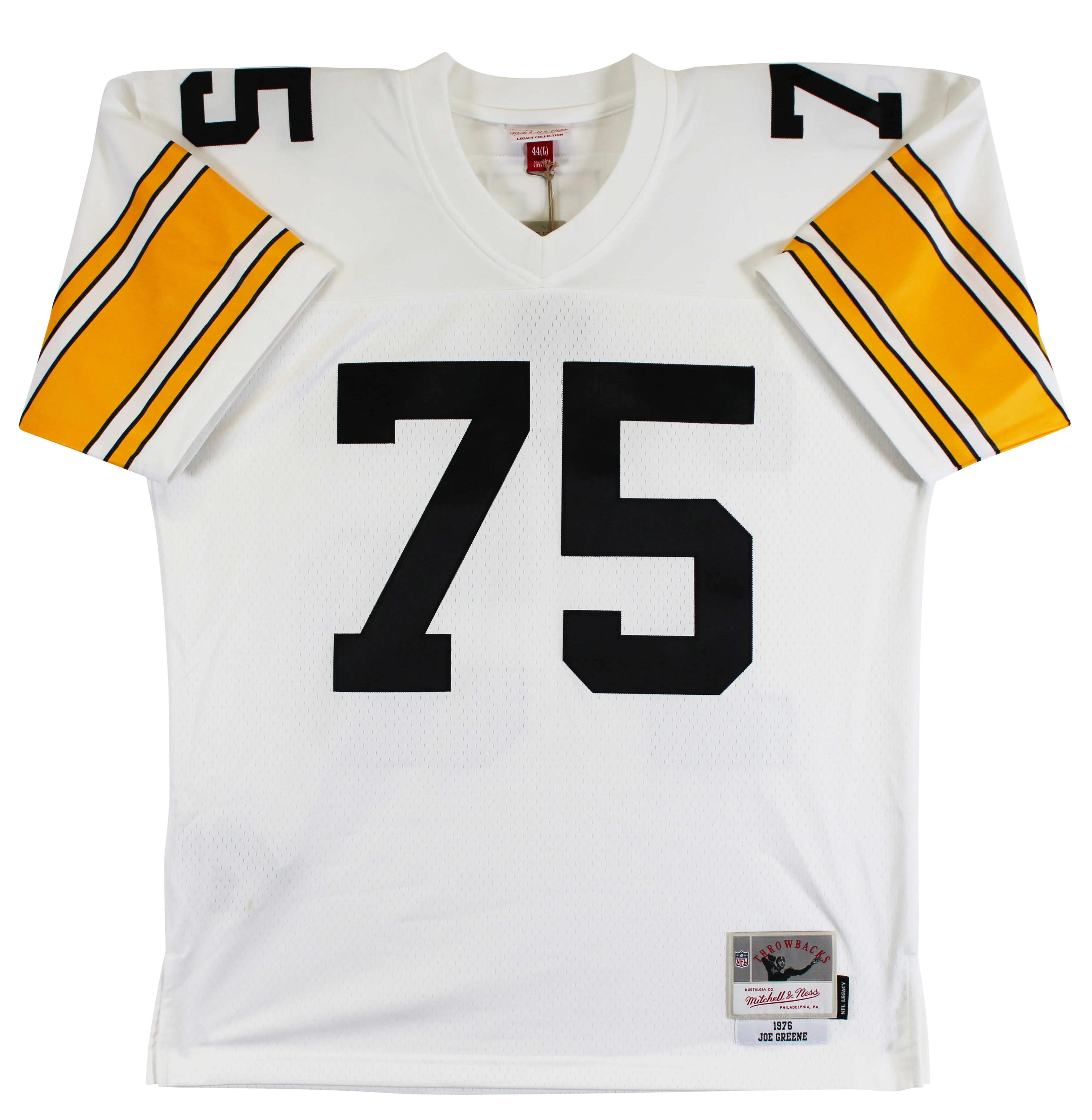 Steelers Joe Greene "Career Stat" Signed White M&N TB Jersey BAS Wit #3W142112 - Image 5