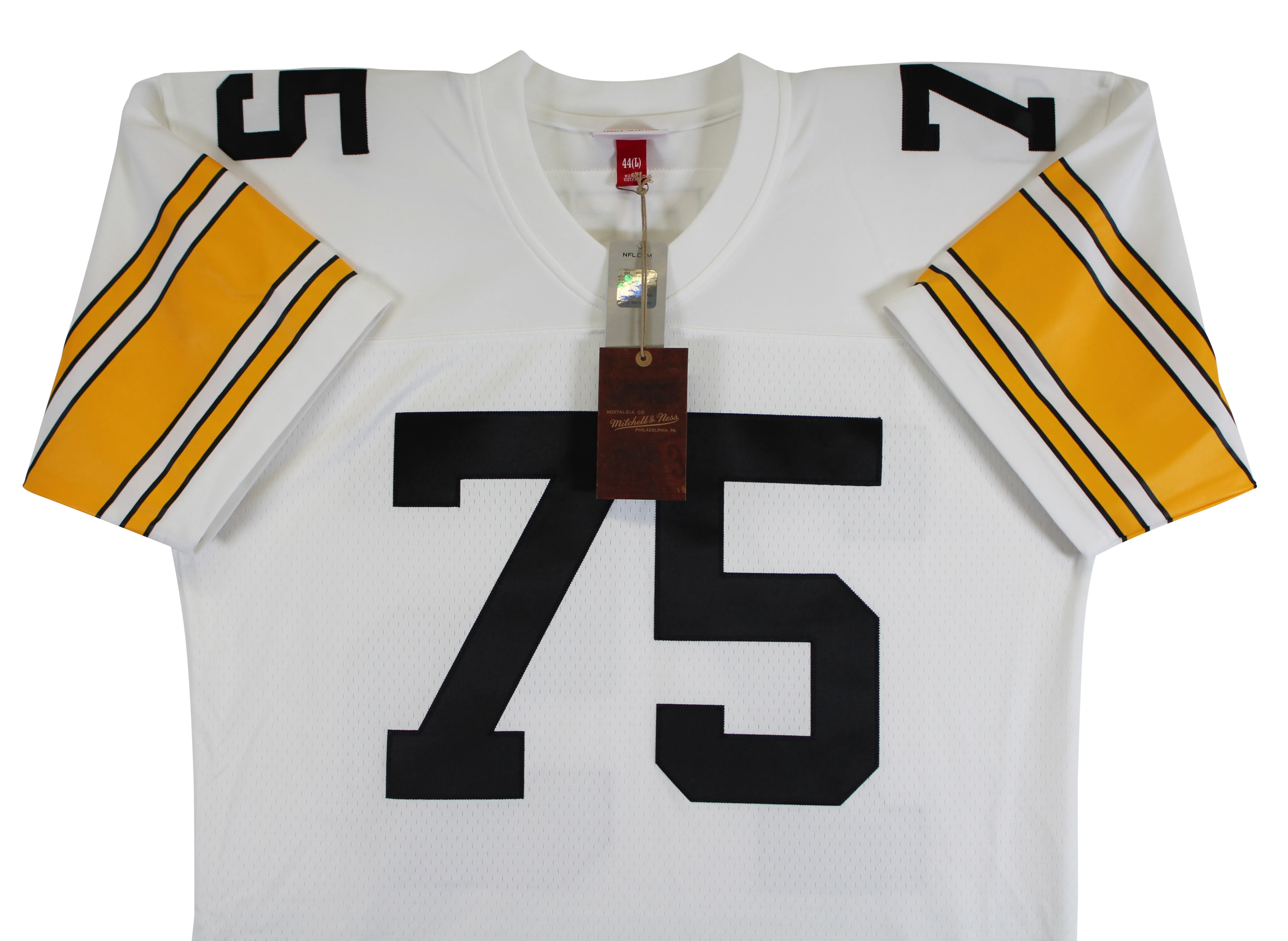 Steelers Joe Greene "Career Stat" Signed White M&N TB Jersey BAS Wit #3W142112 - Image 6