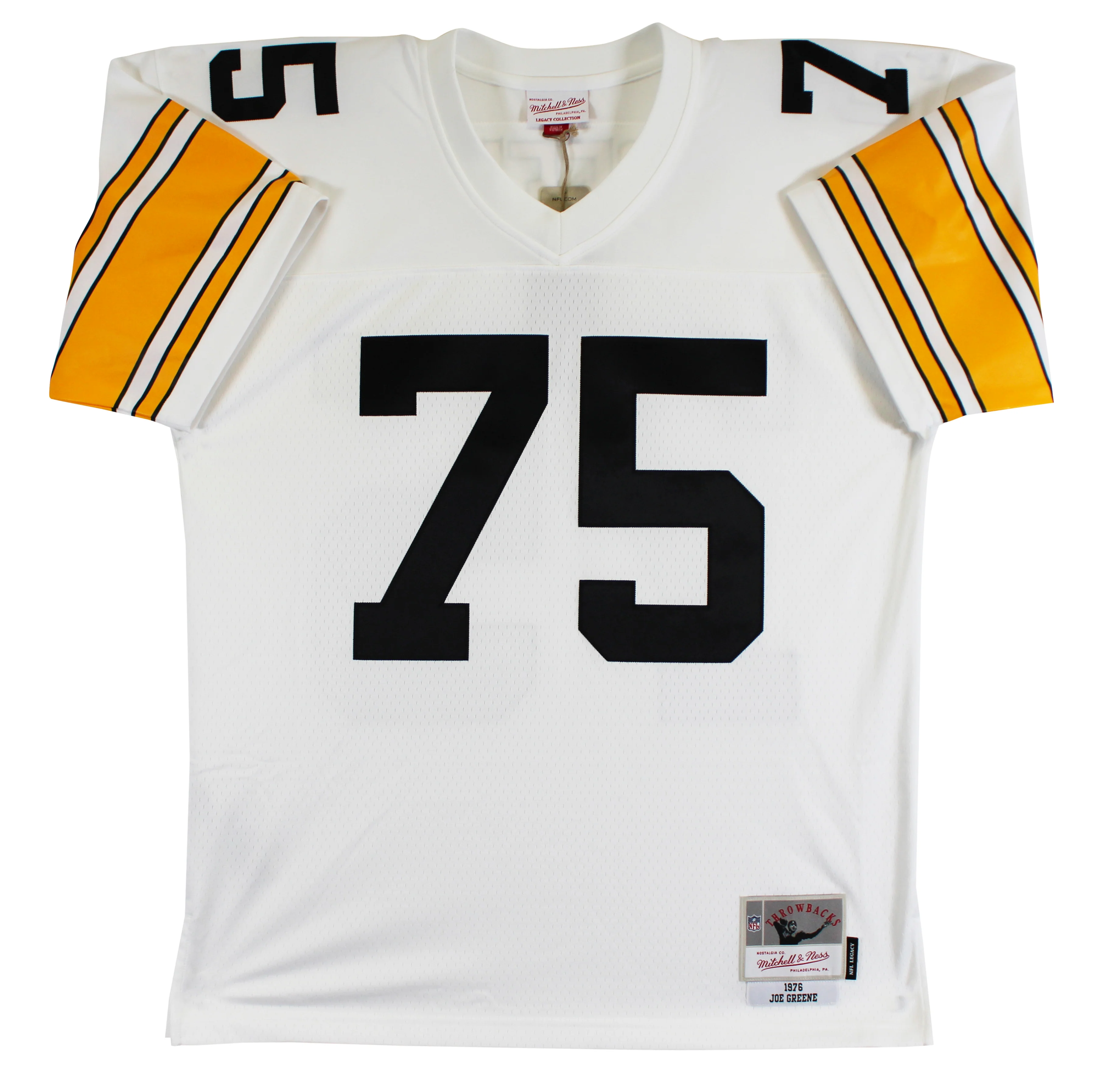 Steelers Joe Greene "Career Stat" Signed White M&N TB Jersey BAS Witnessed - Image 5