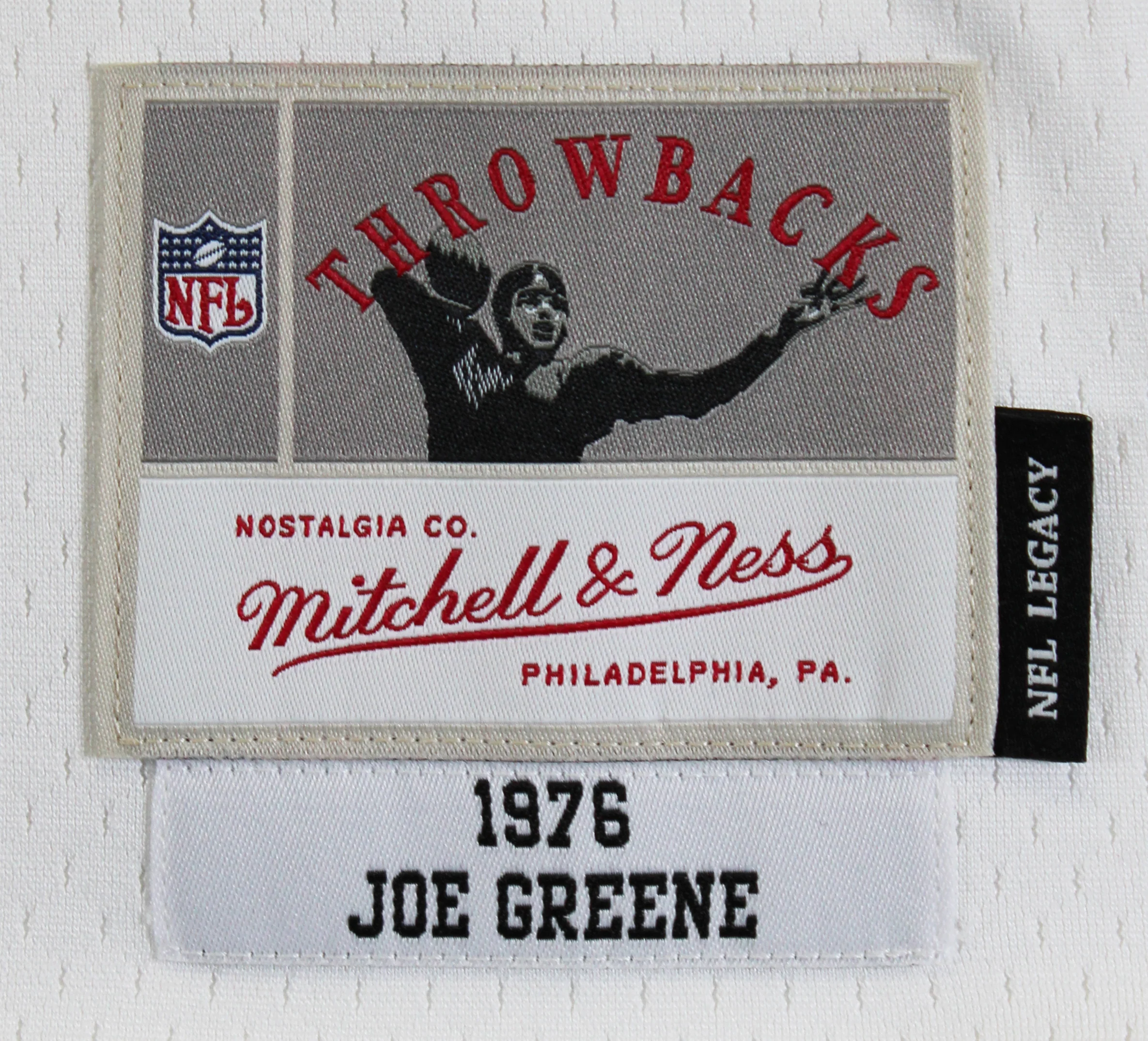 Steelers Joe Greene "Career Stat" Signed White M&N TB Jersey BAS Witnessed - Image 7