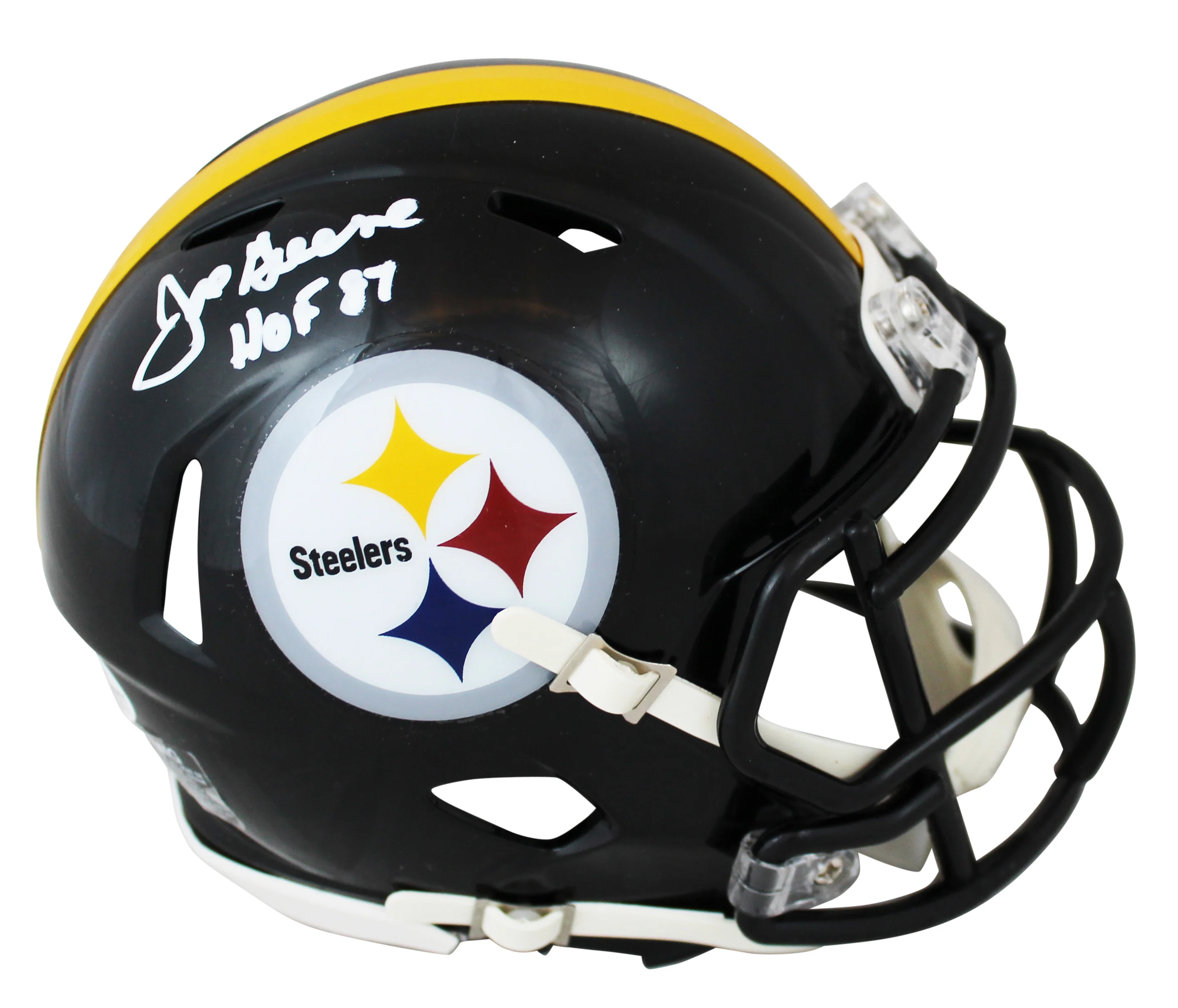 Steelers Joe Greene "HOF 87" Authentic Signed Speed Mini Helmet BAS Witnessed - Image 2