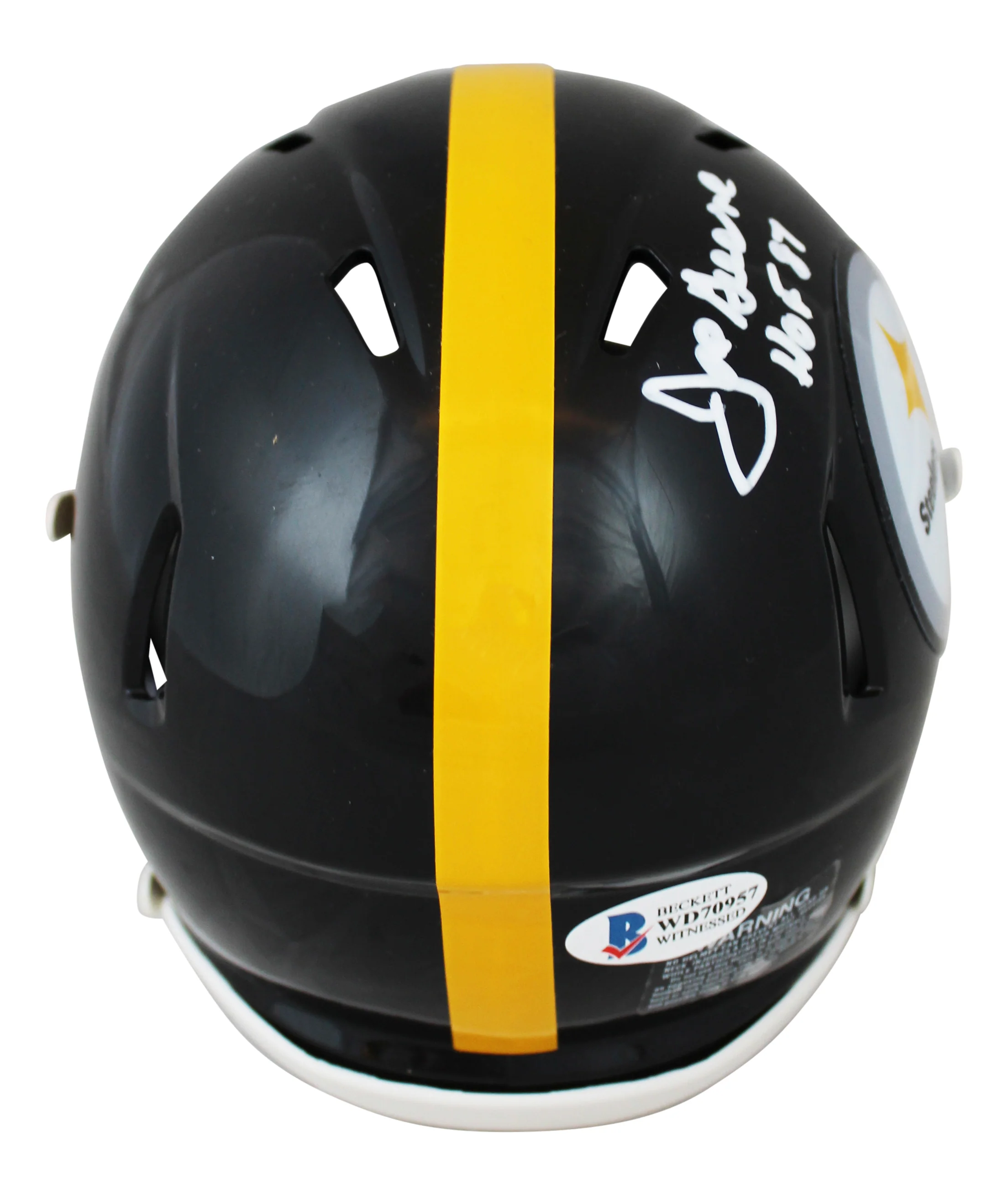 Steelers Joe Greene "HOF 87" Authentic Signed Speed Mini Helmet BAS Witnessed - Image 3