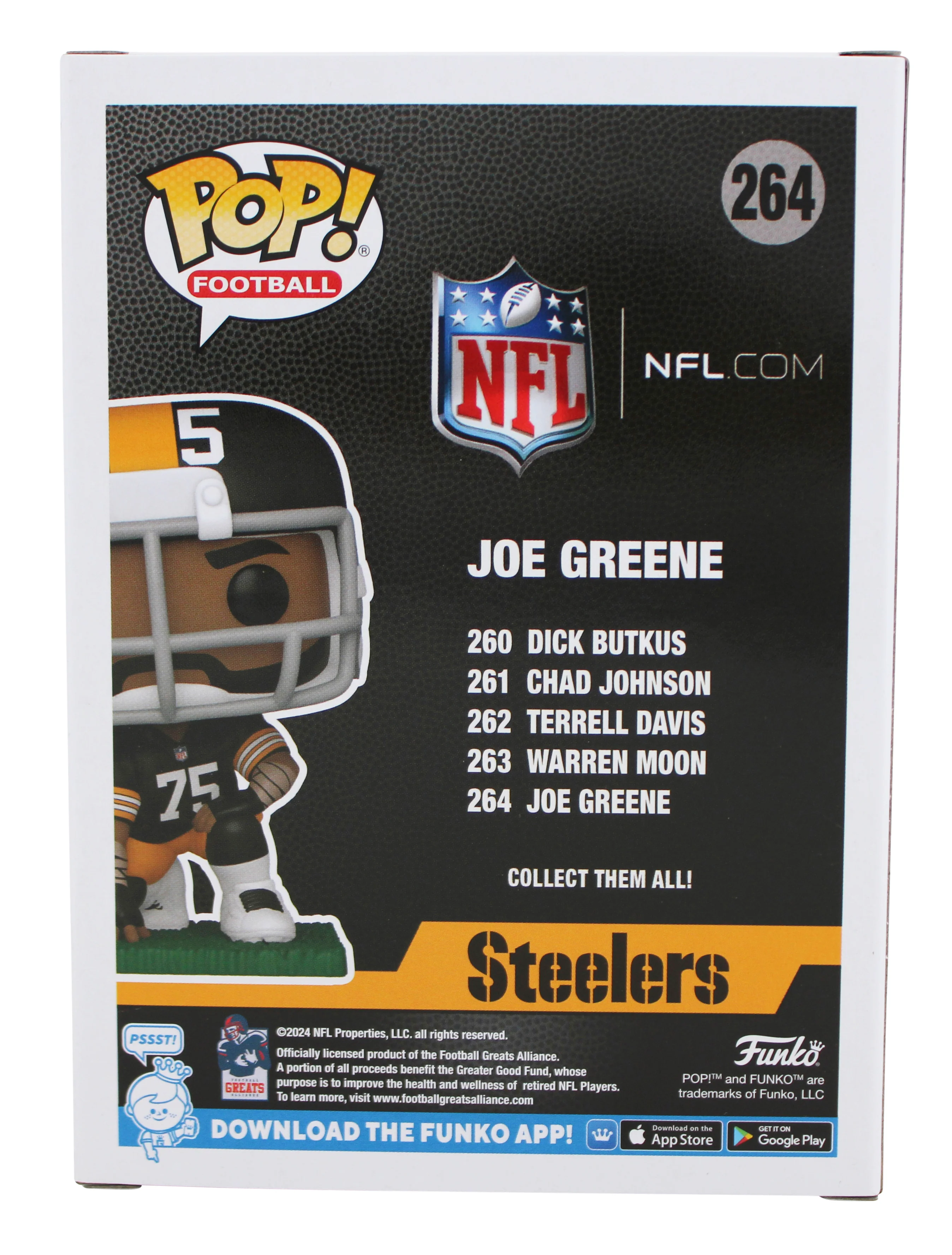 Steelers Joe Greene "HOF 87" Signed #264 Funko Pop Vinyl Figure BAS Witnessed - Image 5