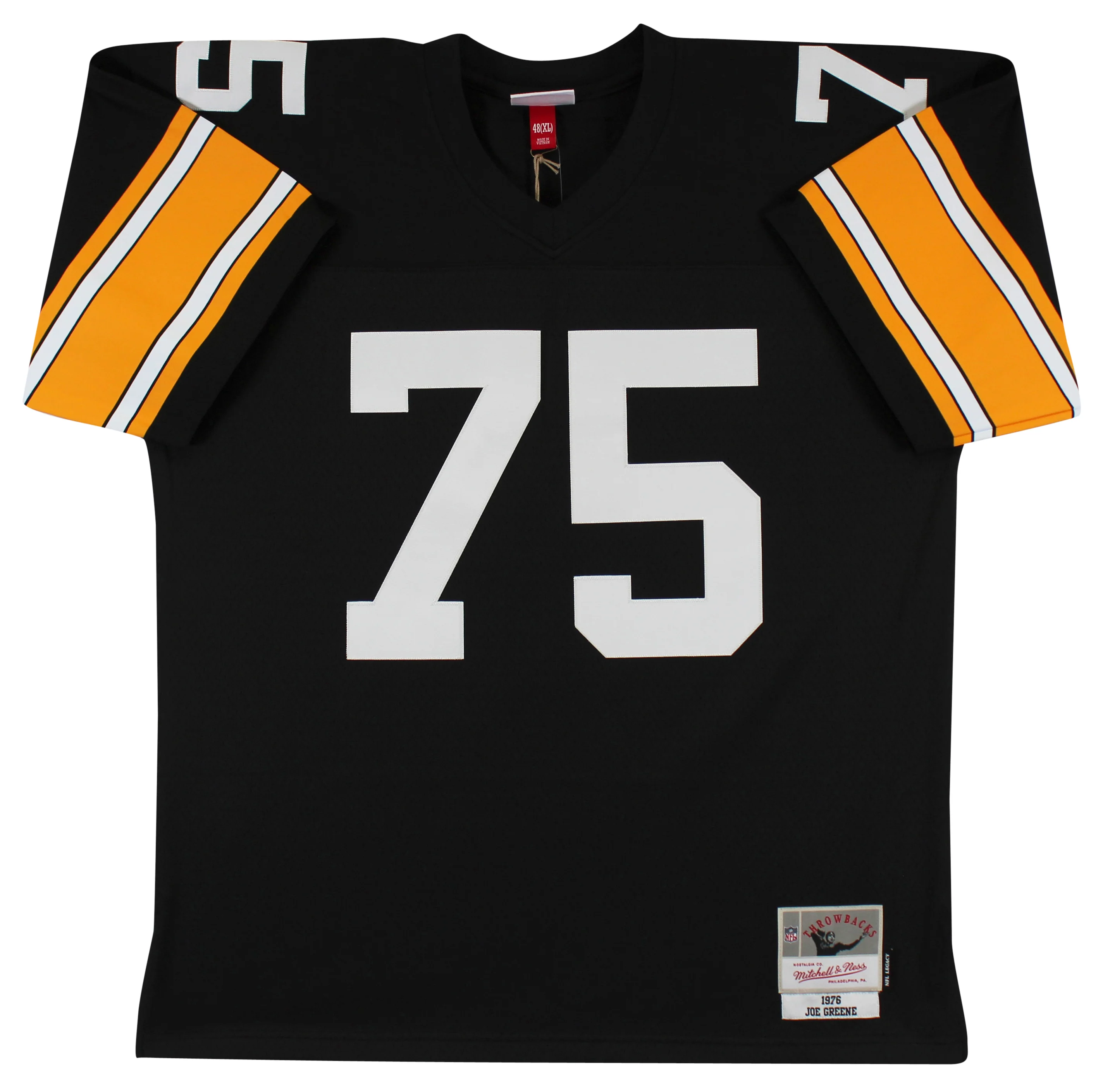 Steelers Joe Greene "HOF 87" Signed Black Mitchell & Ness Jersey BAS Witnessed - Image 4