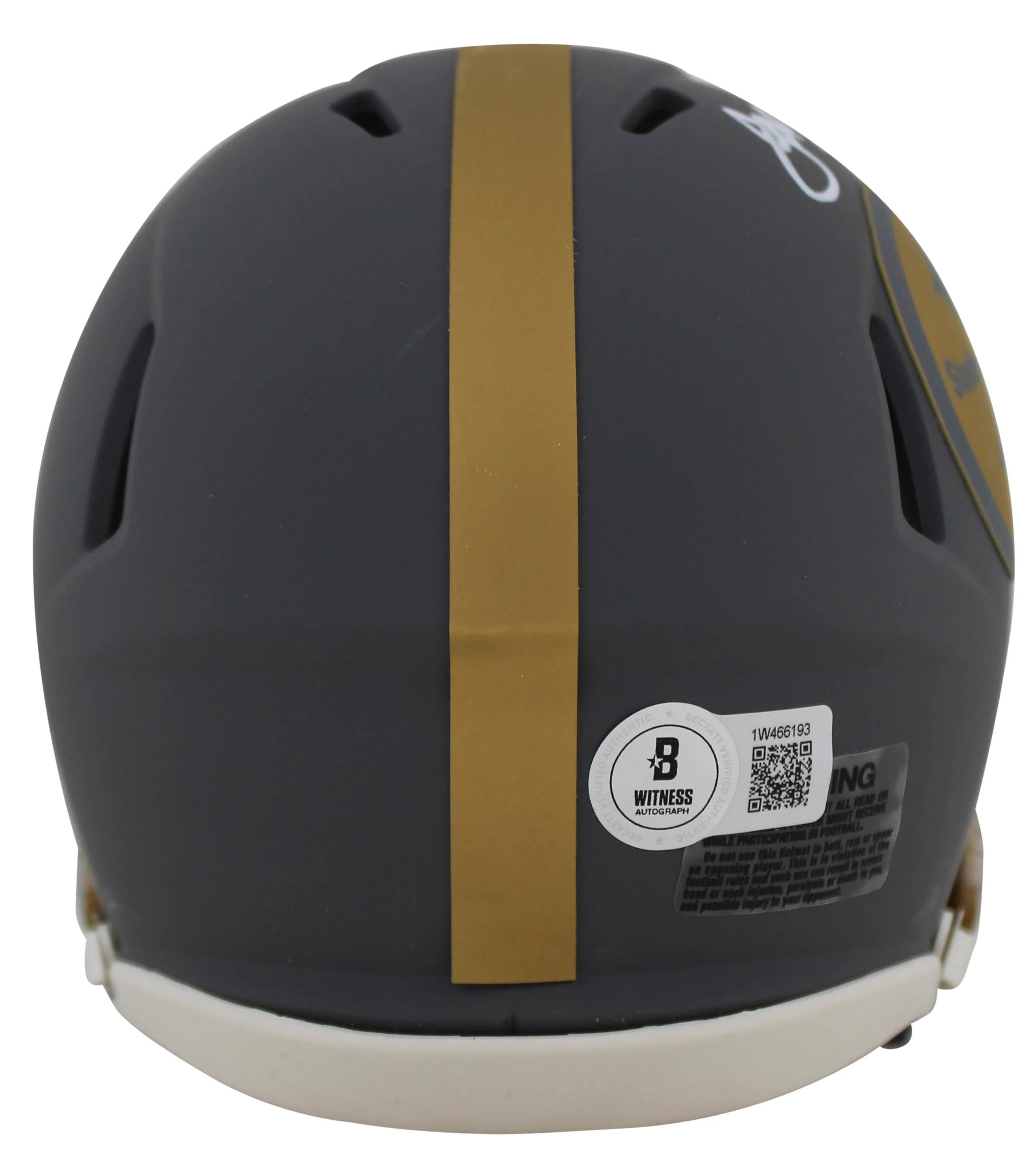 Steelers Joe Greene "HOF 87" Signed Slate Speed Mini Helmet W/ Case BAS Witness - Image 4