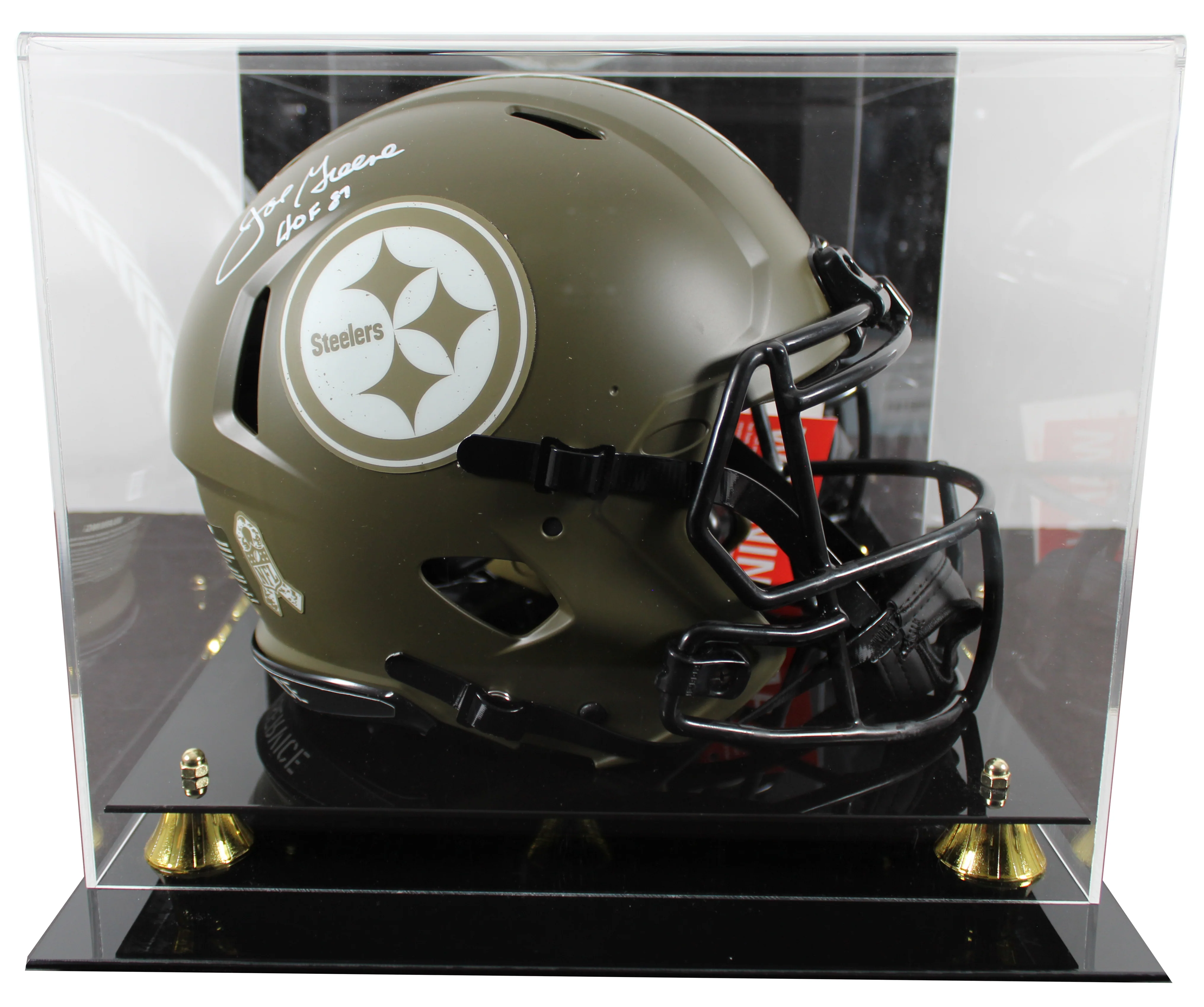 Steelers Joe Greene "HOF 87" Signed STS F/S Speed Proline Helmet W/ Case BAS Wit - Image 2