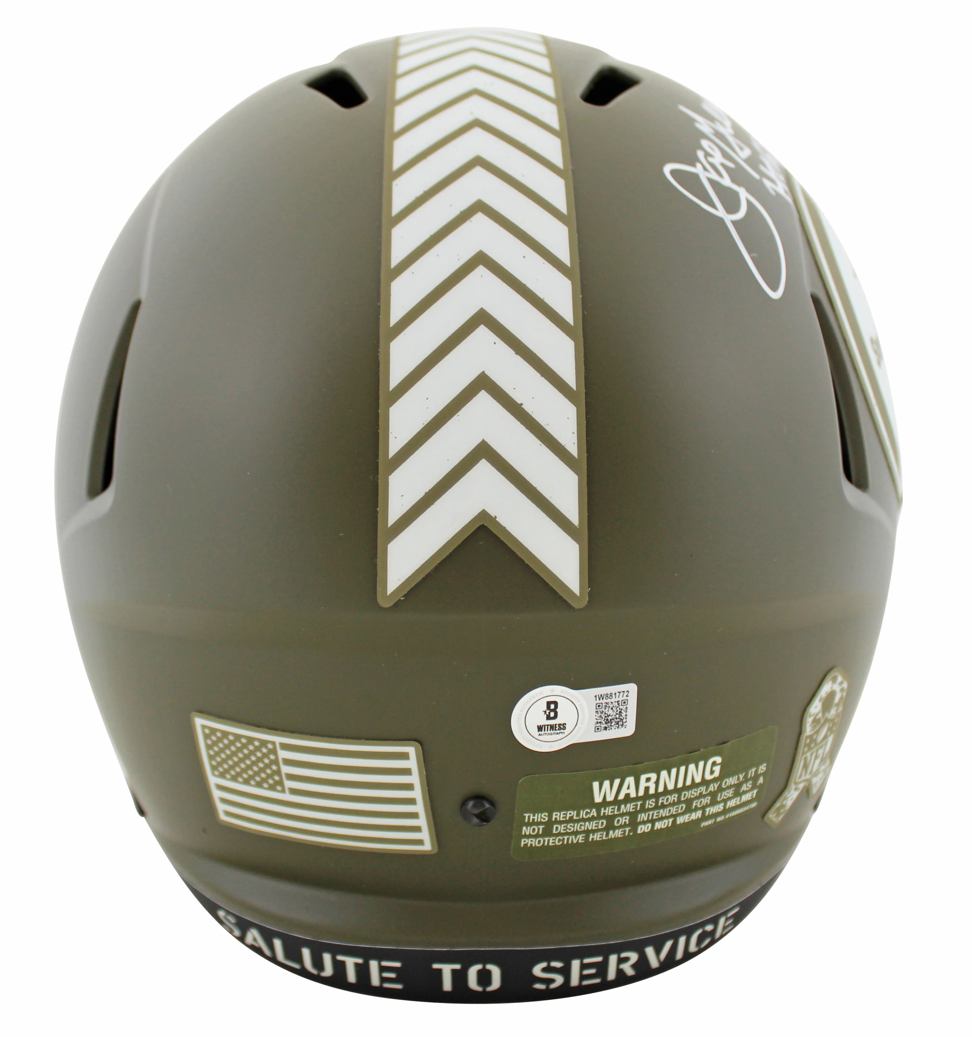 Steelers Joe Greene "HOF 87" Signed STS Full Size Speed Rep Helmet BAS Witnessed - Image 3