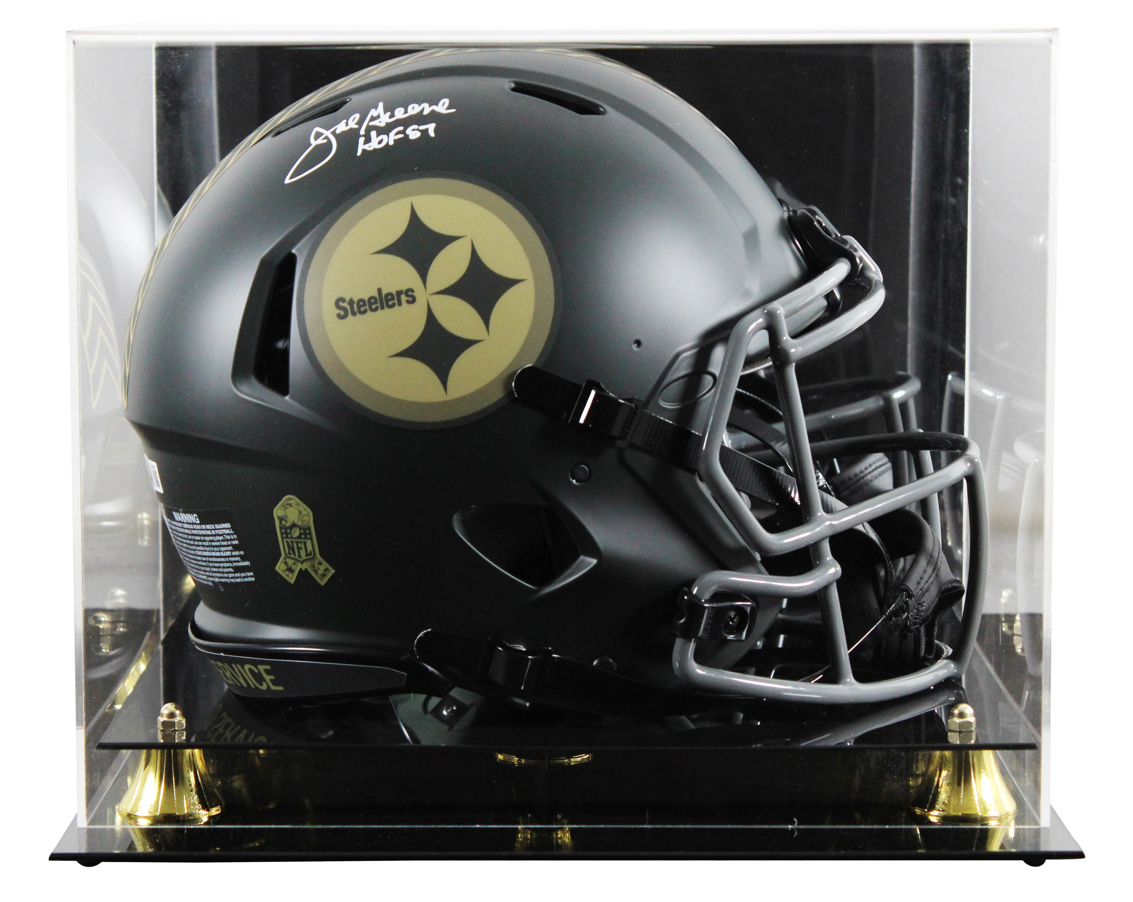 Steelers Joe Greene "HOF 87" Signed STS IV F/S Speed Proline Helmet W/ Case BAS - Image 2