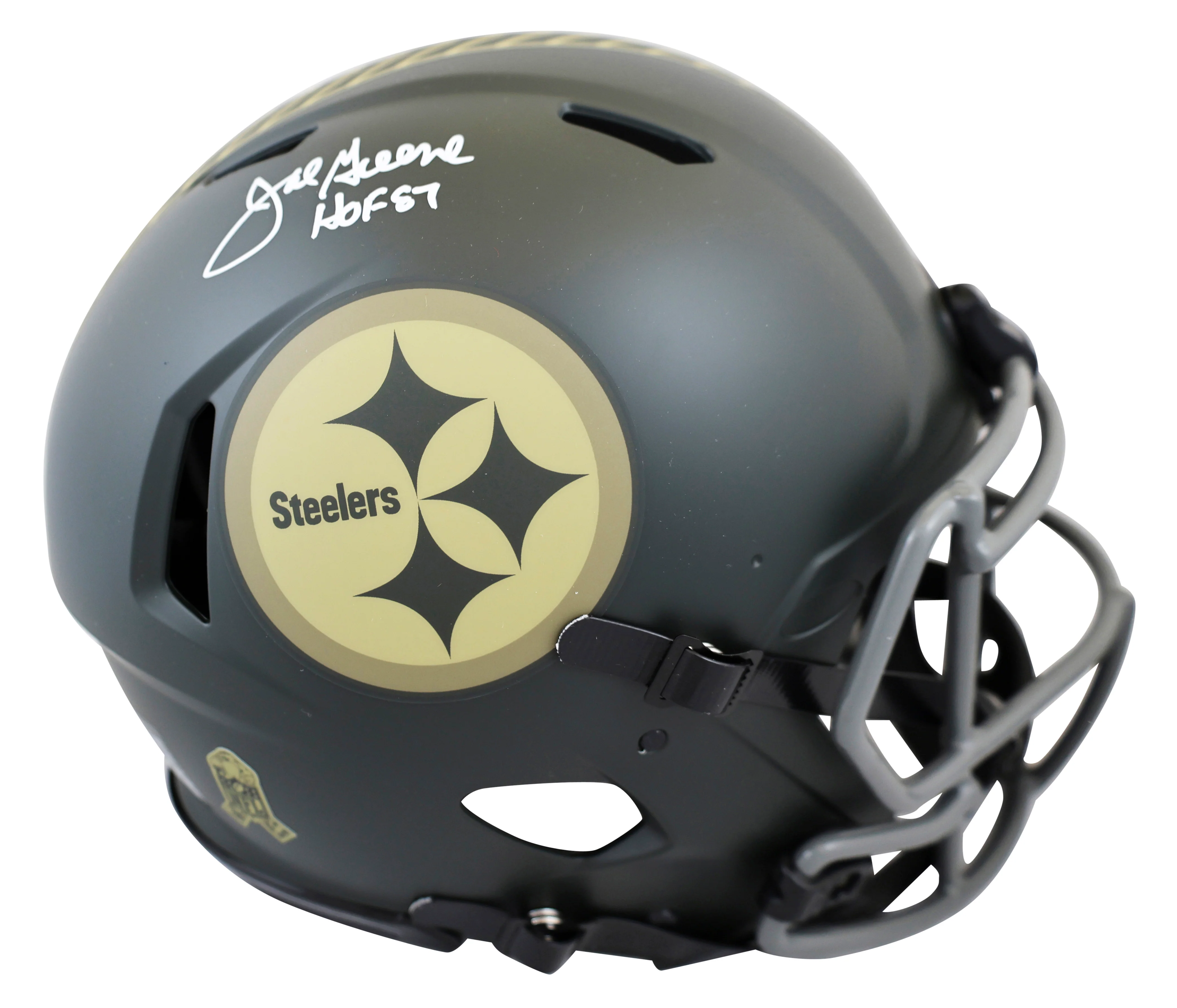 Steelers Joe Greene "HOF 87" Signed STS IV F/S Speed Proline Helmet W/ Case BAS - Image 3