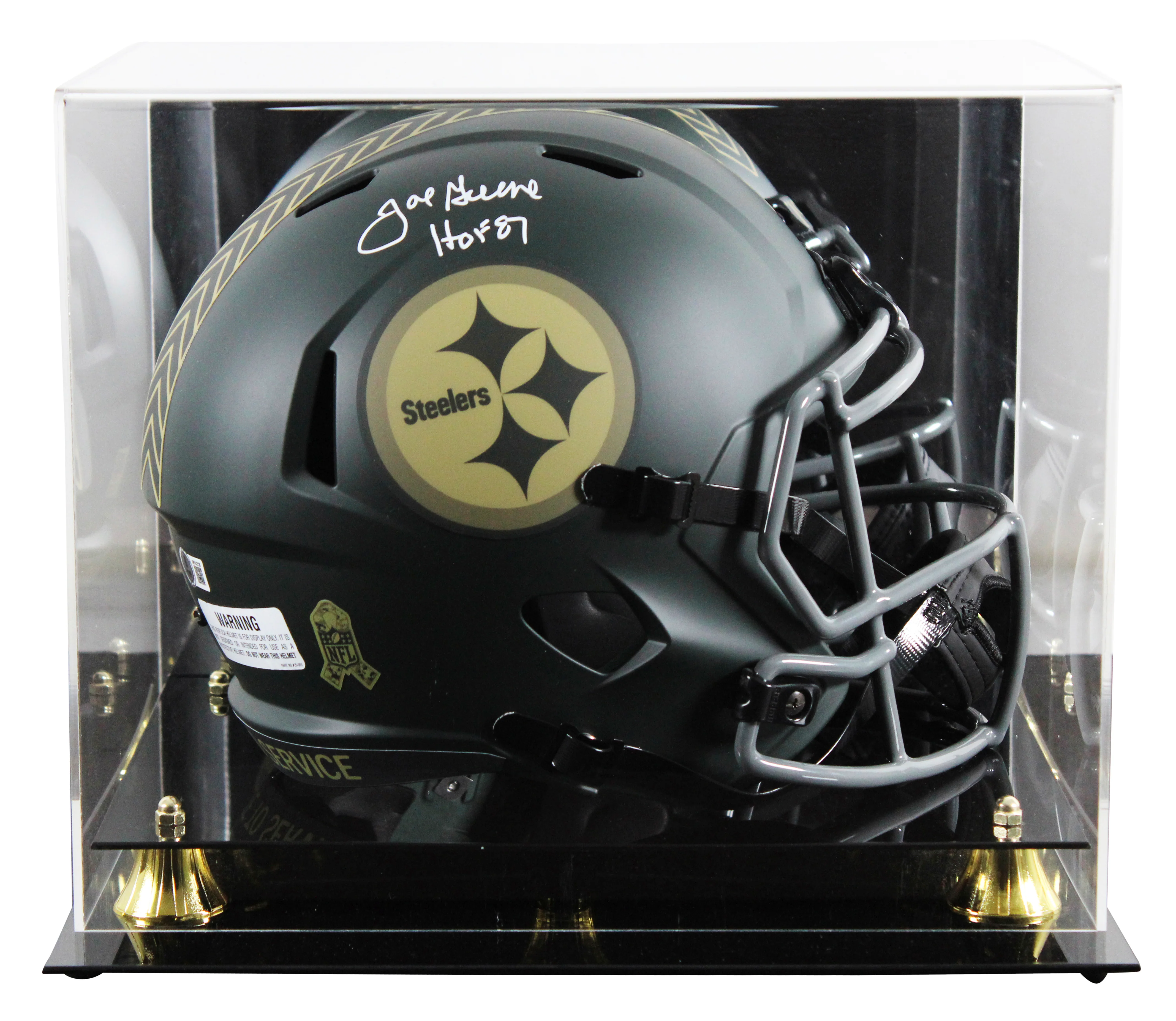 Steelers Joe Greene "HOF 87" Signed STS IV F/S Speed Rep Helmet W/ Case BAS Wit - Image 2