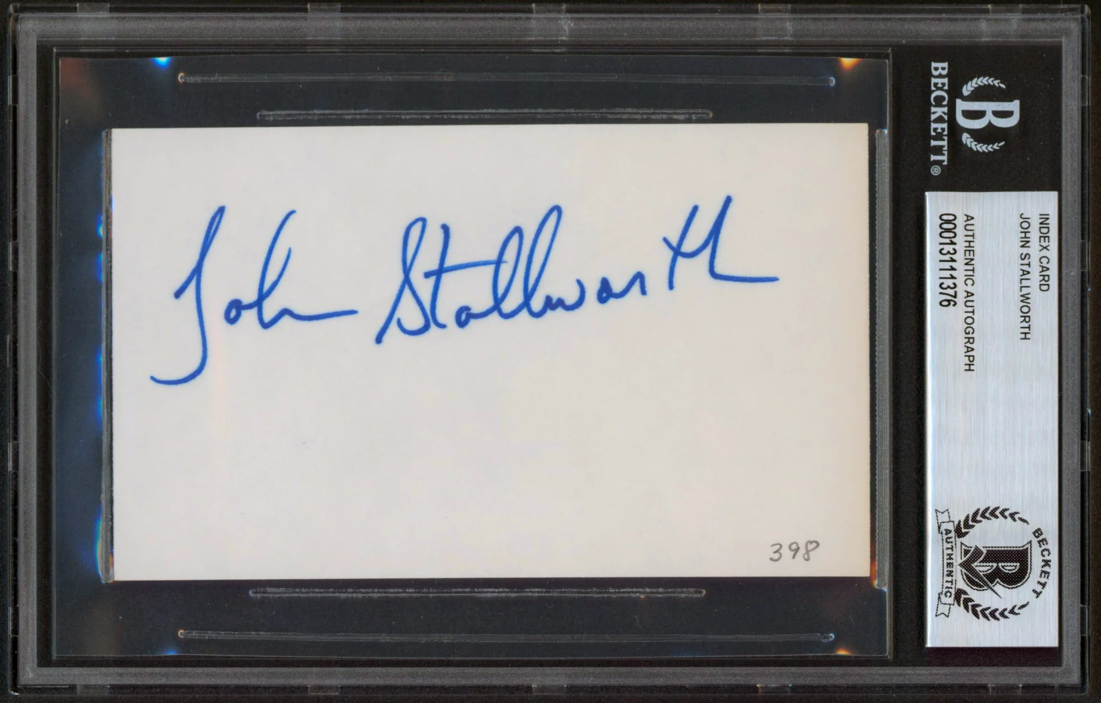 Steelers John Stallworth Authentic Signed 3x5 Index Card Autographed BAS Slab - Image 2