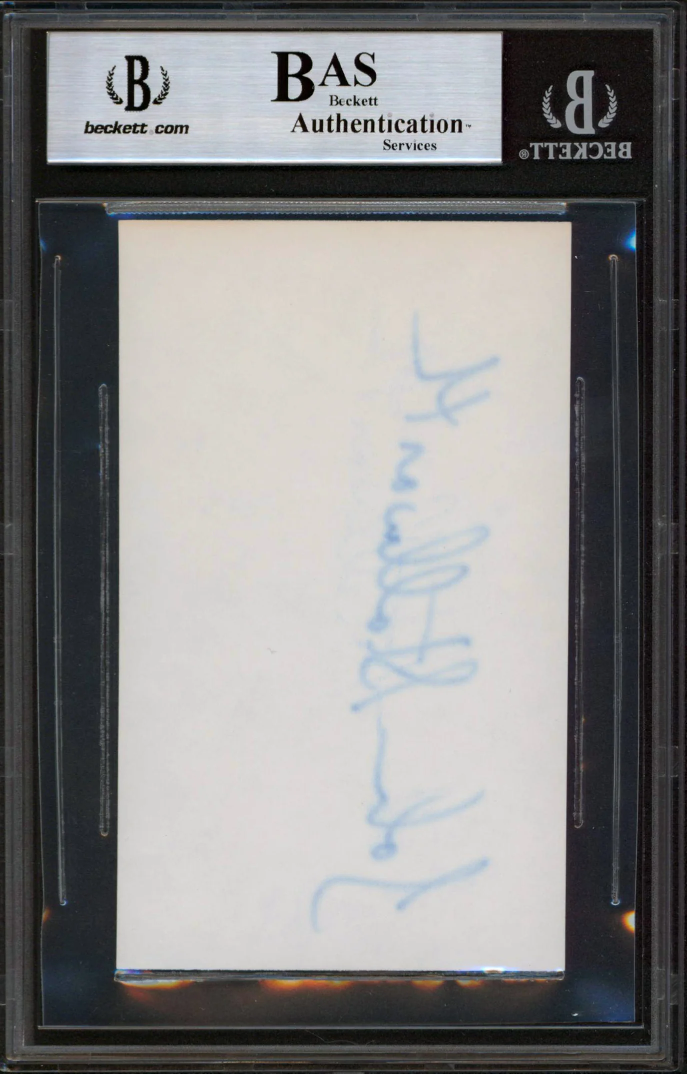 Steelers John Stallworth Authentic Signed 3x5 Index Card Autographed BAS Slab - Image 3
