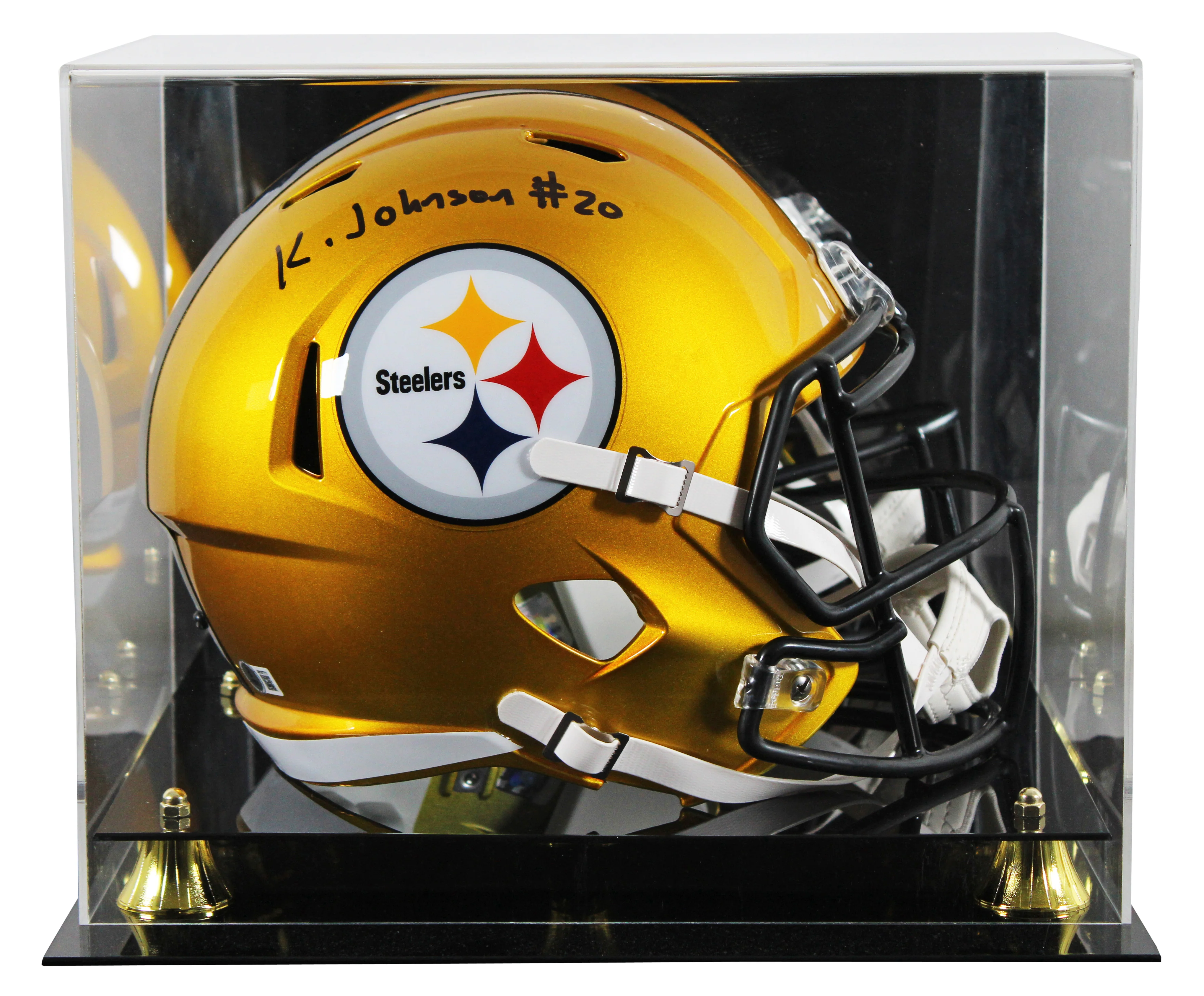 Steelers Kaleb Johnson Signed Flash Full Size Speed Rep Helmet W/ Case BAS Wit - Image 2