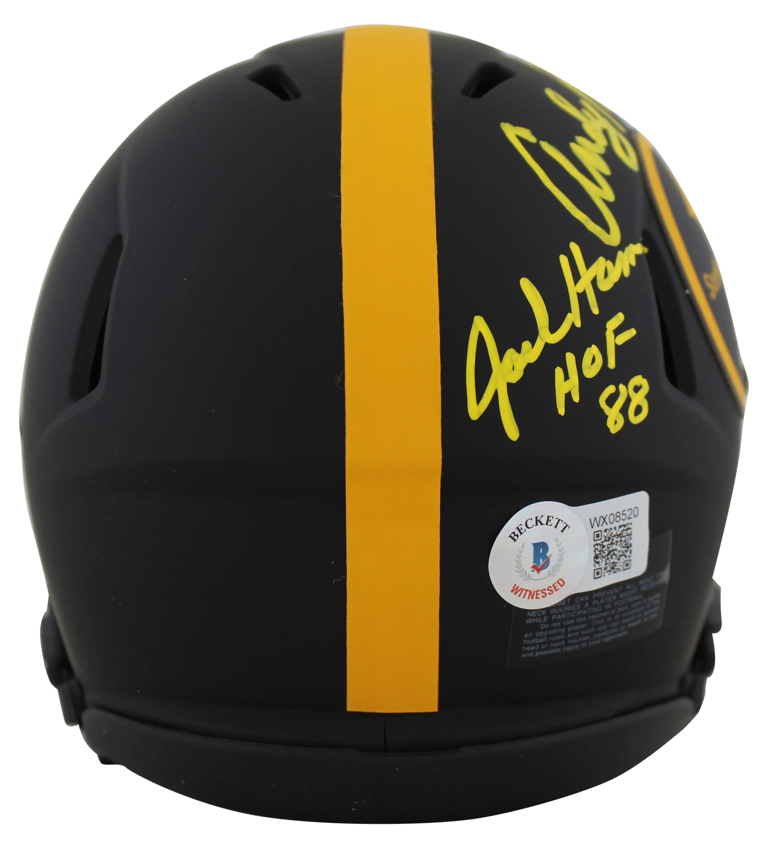 Steelers LBs (3) Ham, Lambert & Russell Signed Eclipse Speed Mini Helmet BAS Wit - Image 3