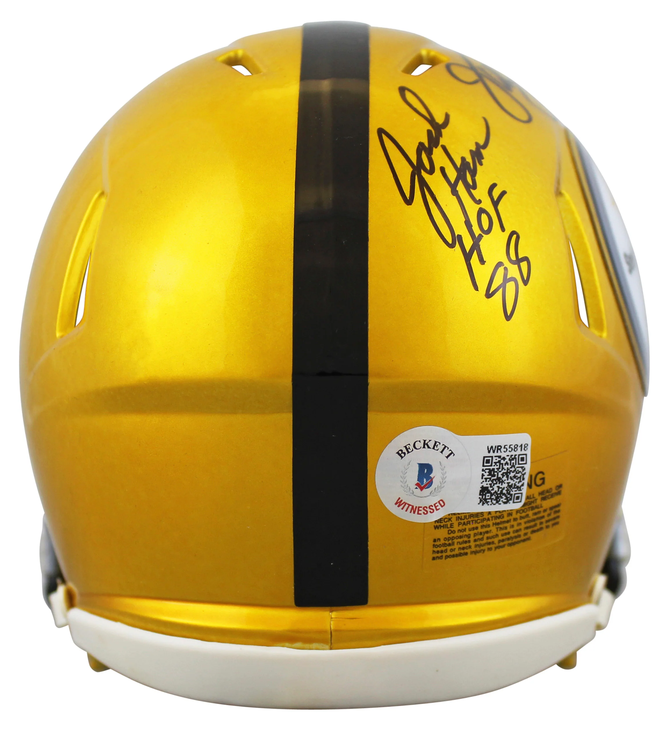 Steelers LBs (3) Ham, Lambert & Russell Signed Flash Speed Mini Helmet BAS Wit - Image 3